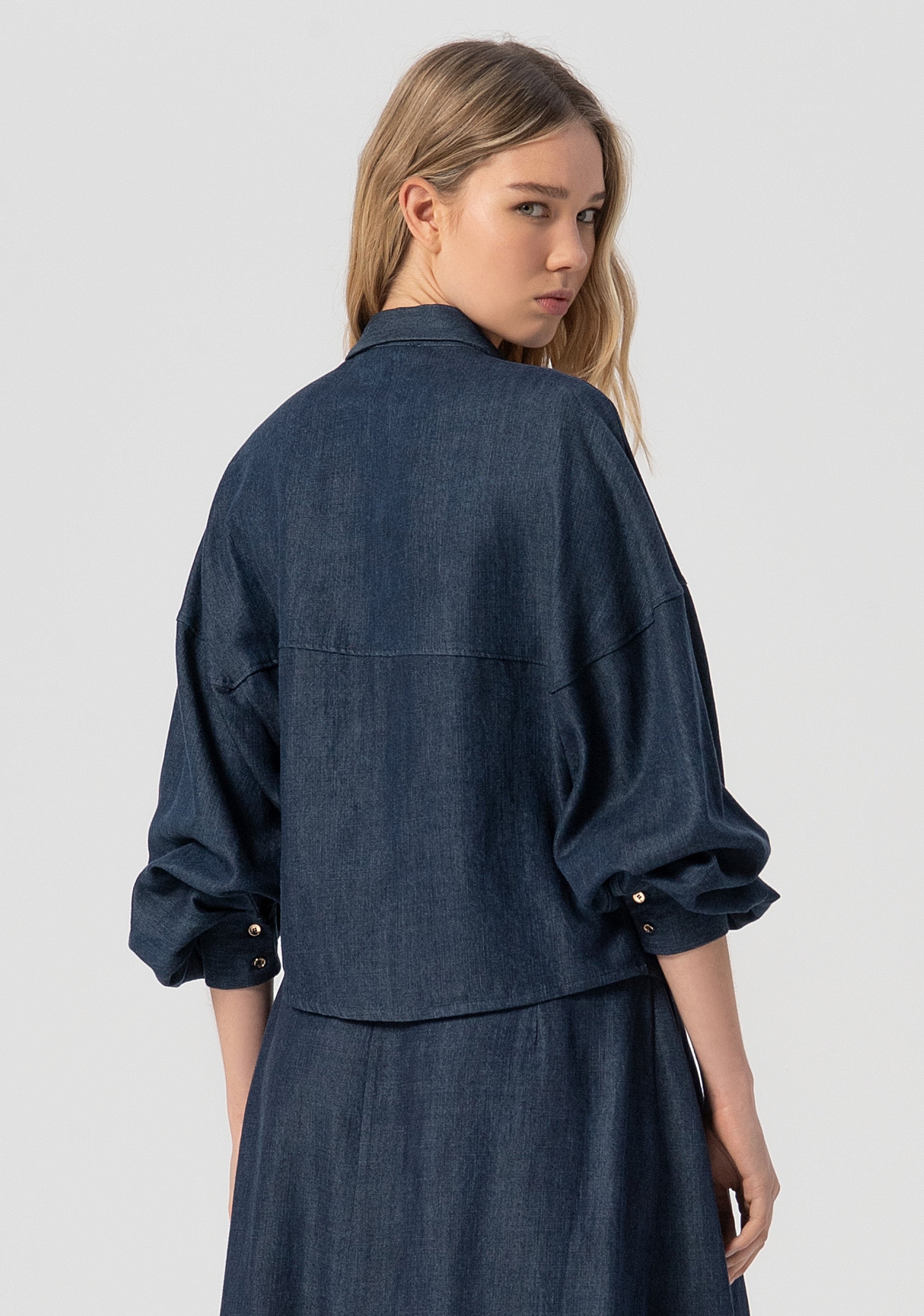 Shirt over fit made in chambray with raw wash Fracomina FJ25WT6004W78301-166-4