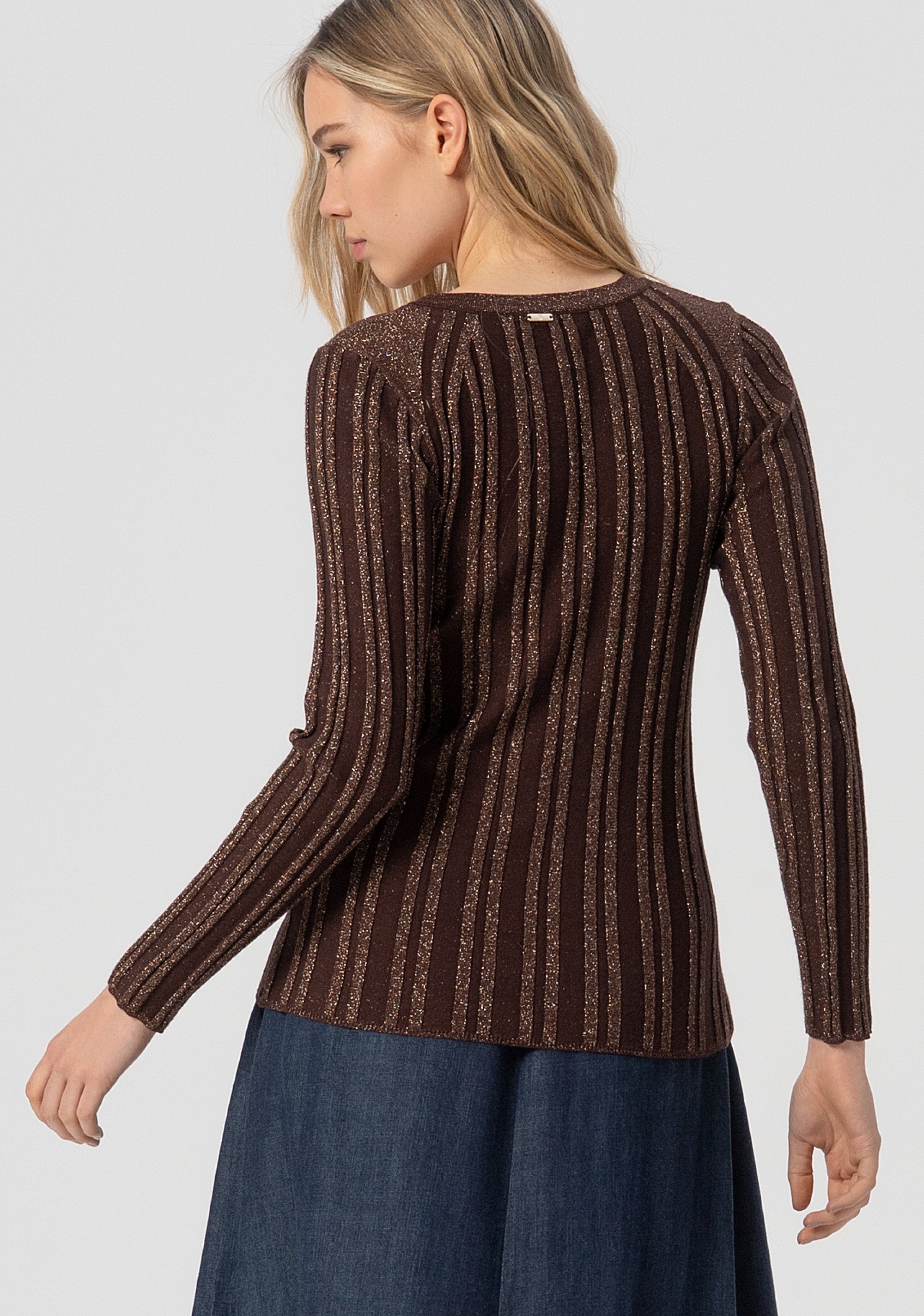 Knitwear tight fit with lurex Fracomina FJ25WT7013K463Q7-T87-3