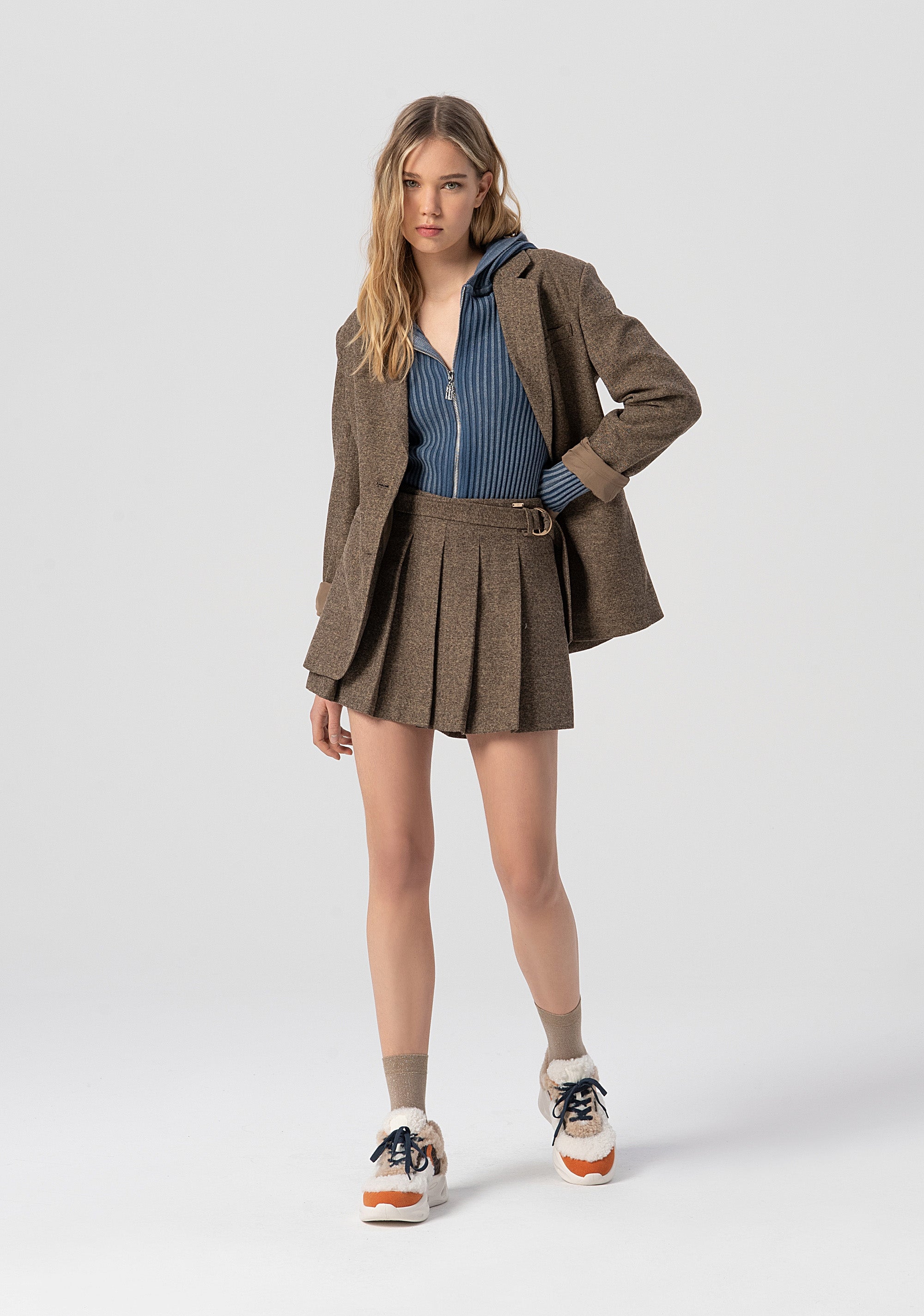Cardigan tight fit with plaits and hood Fracomina FJ25WT8011K414O3-166-4