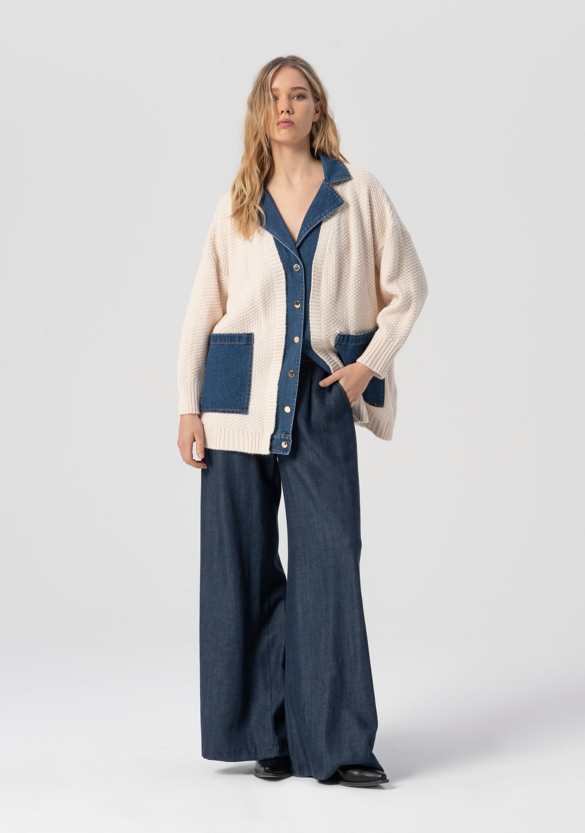 Palazzo pant made in lyocell Fracomina FJ25WV3003W78301-166-4