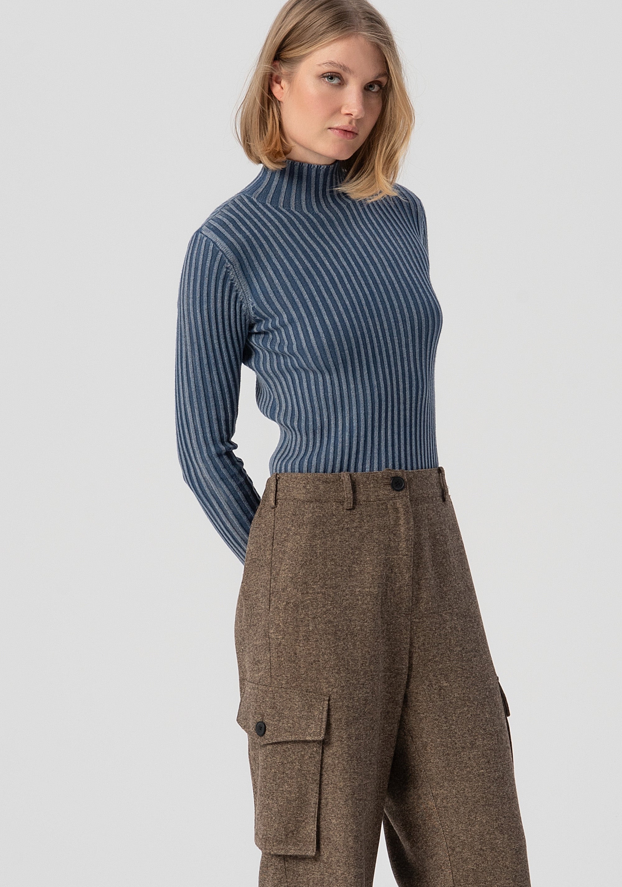 Cargo pant made in tweed Fracomina FJ25WVC003W81601-091-2