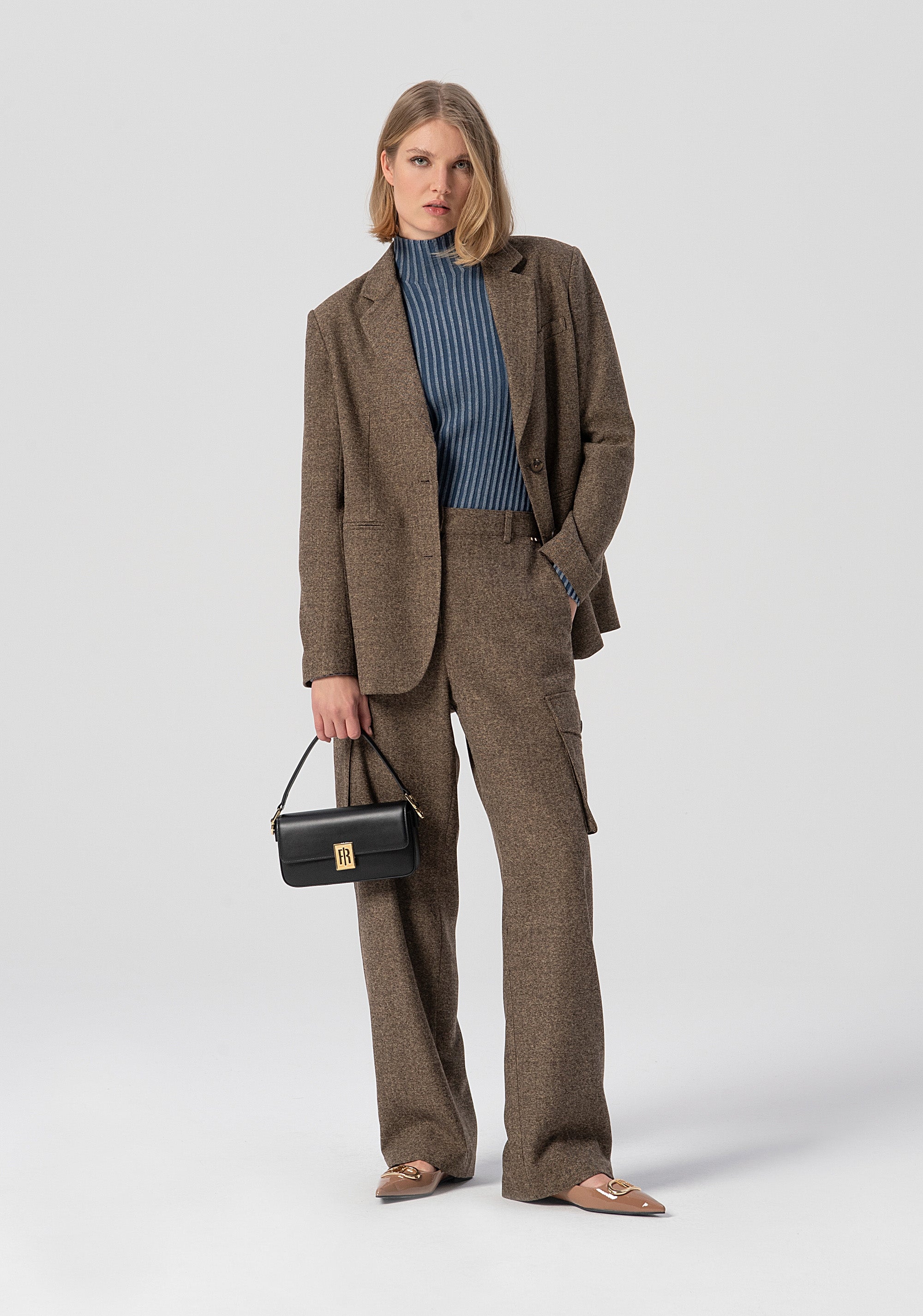 Cargo pant made in tweed Fracomina FJ25WVC003W81601-091-4