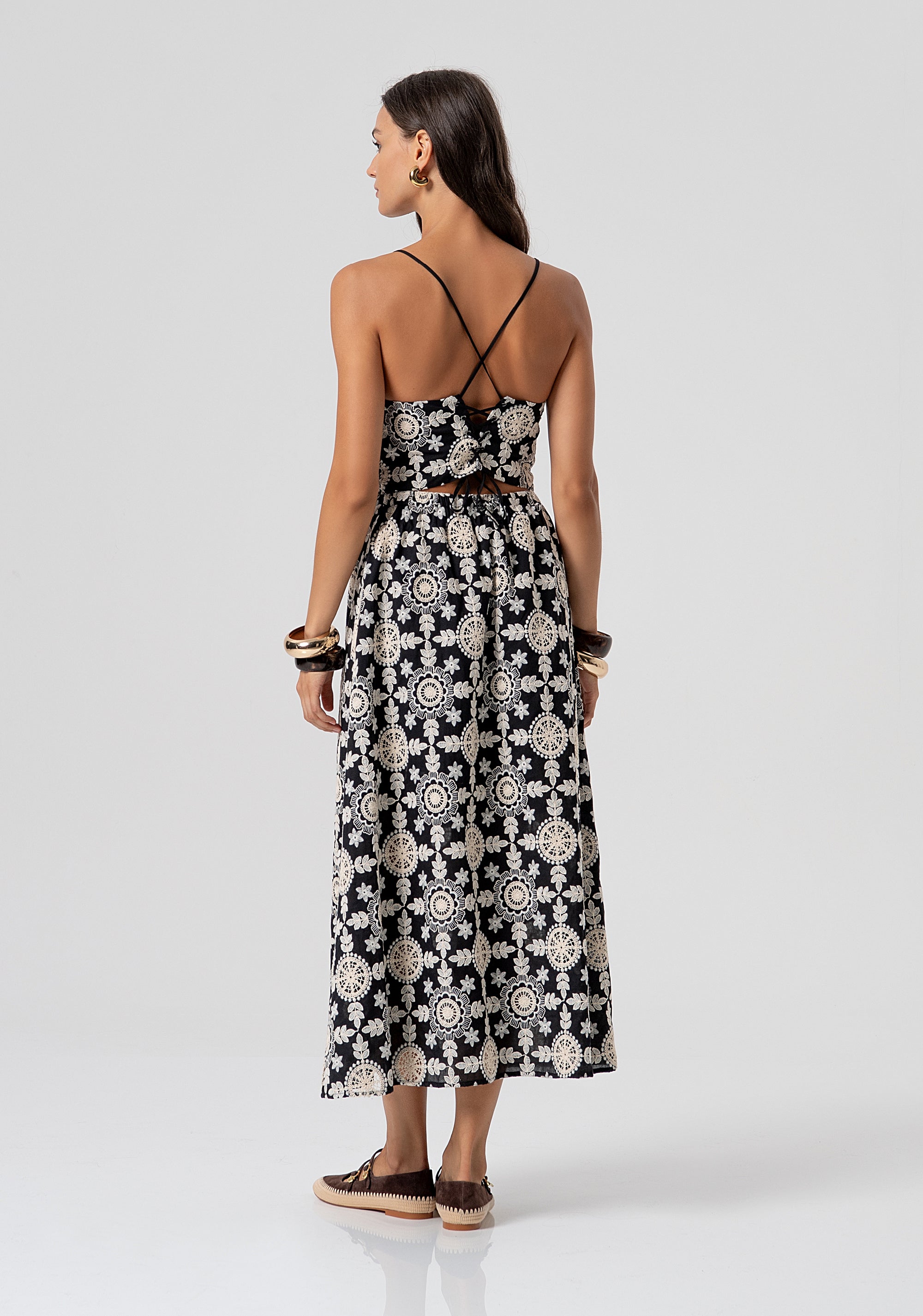 Dress regular fit middle size made in cotton with flowery pattern Fracomina FJ26SD2007W400E5-816-3