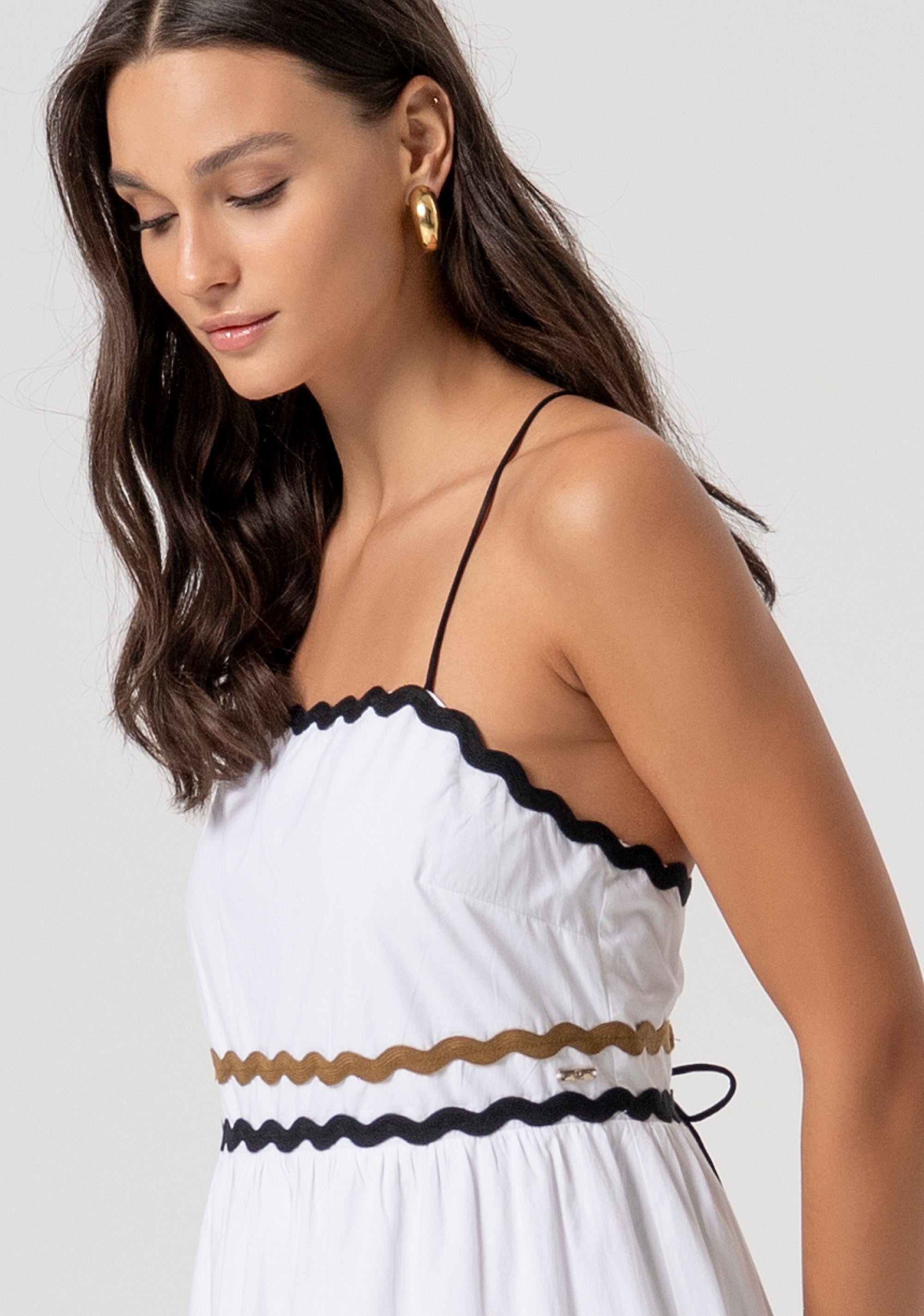 Long sleeveless dress made in cotton Fracomina FJ26SD3001W40001-278-2