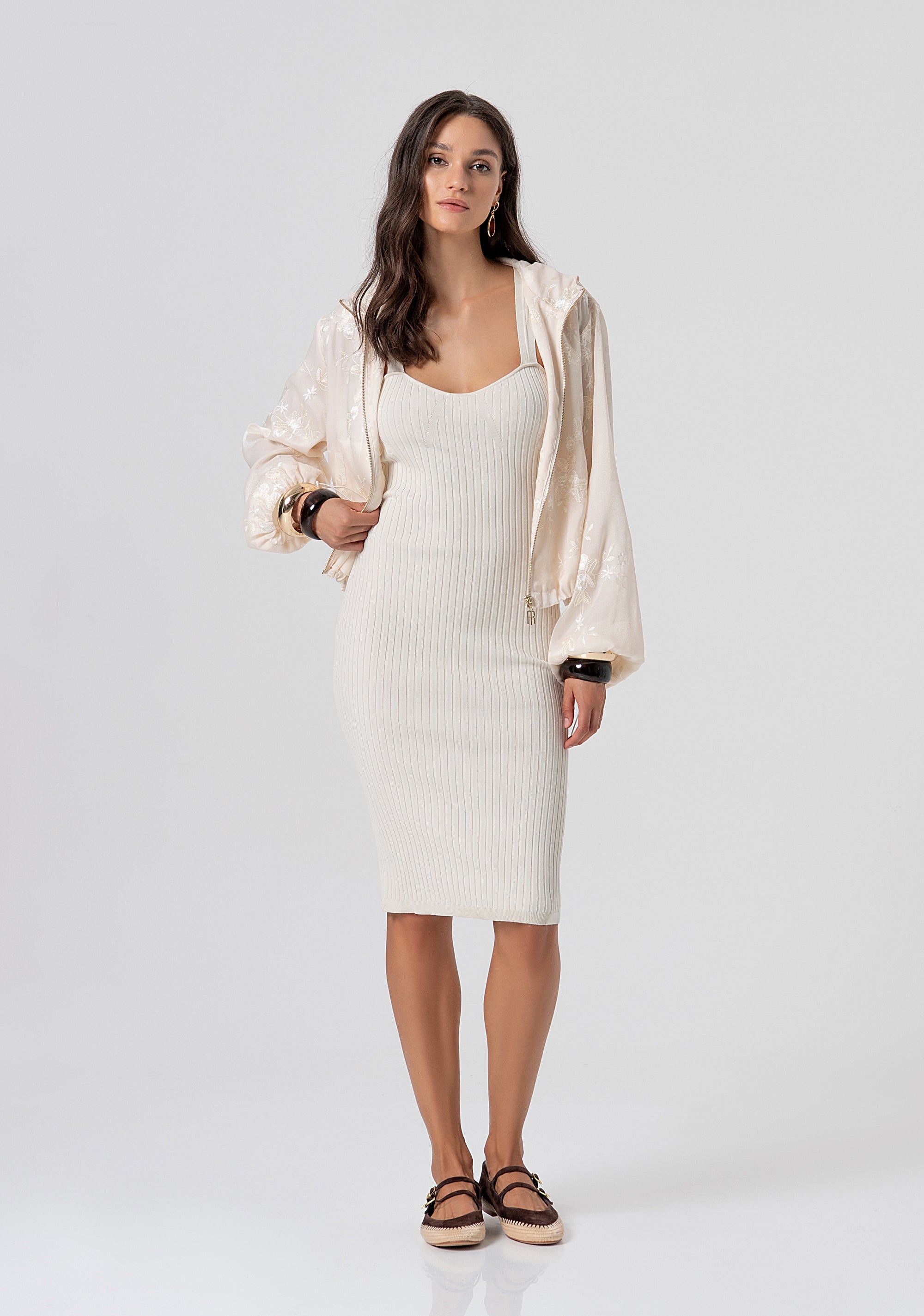 Knitted dress tight fit middle length Fracomina FJ26SD5004K56501-251-4