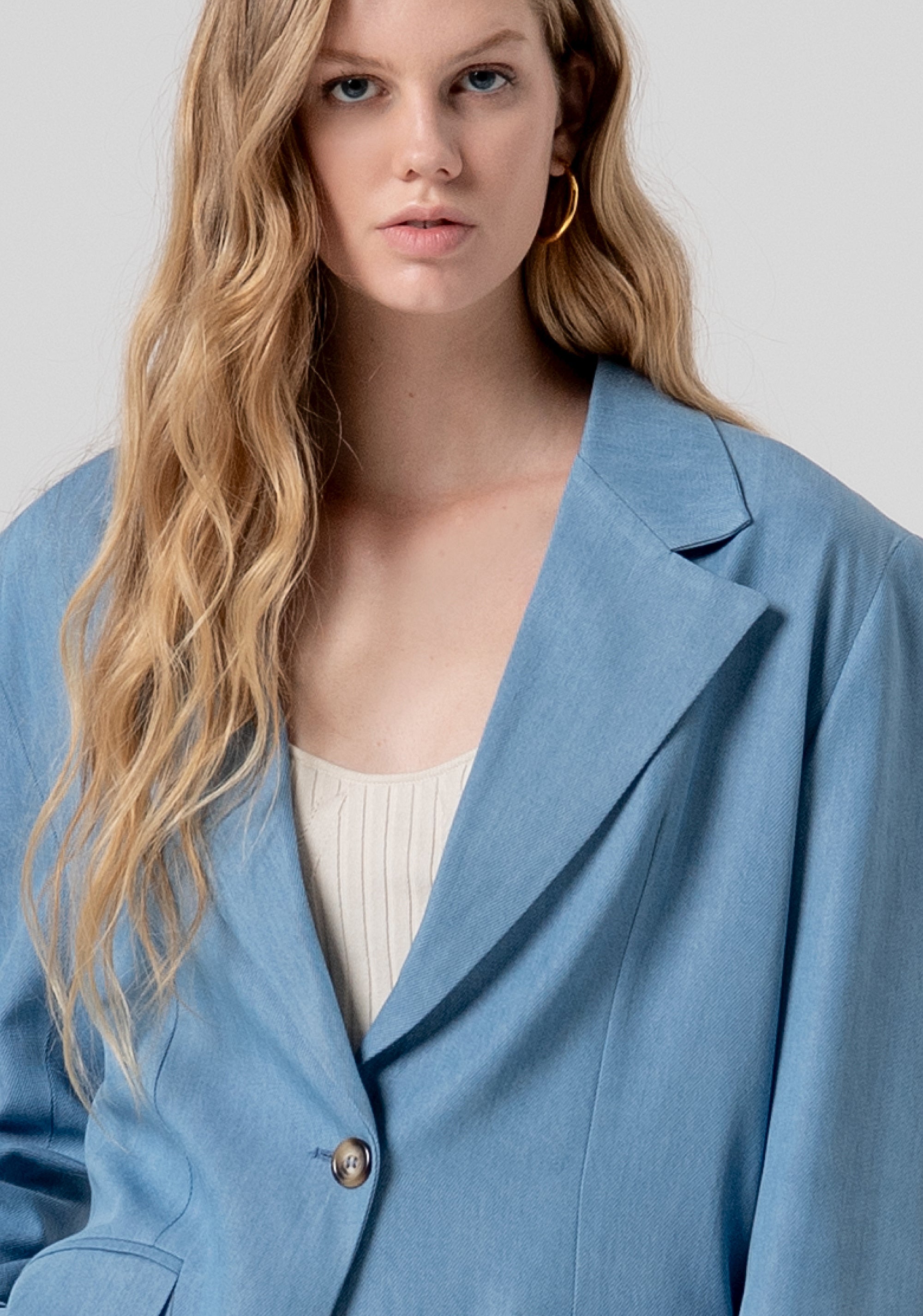 Long blazer jacket regular fit made in lyocell Fracomina FJ26SJ3002W78301-175-2