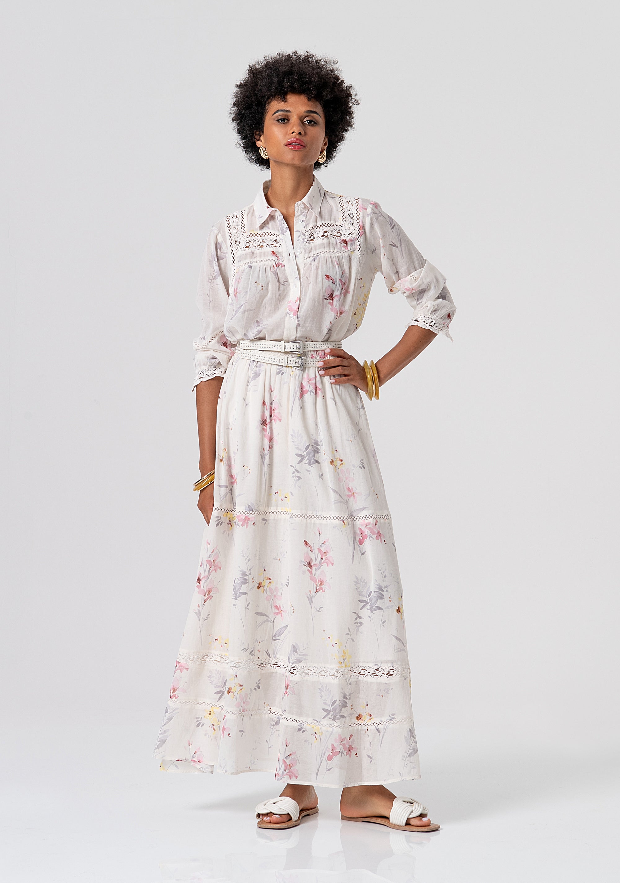 Shirt regular fit with flowery pattern Fracomina FJ26ST6003W694K2-472-4