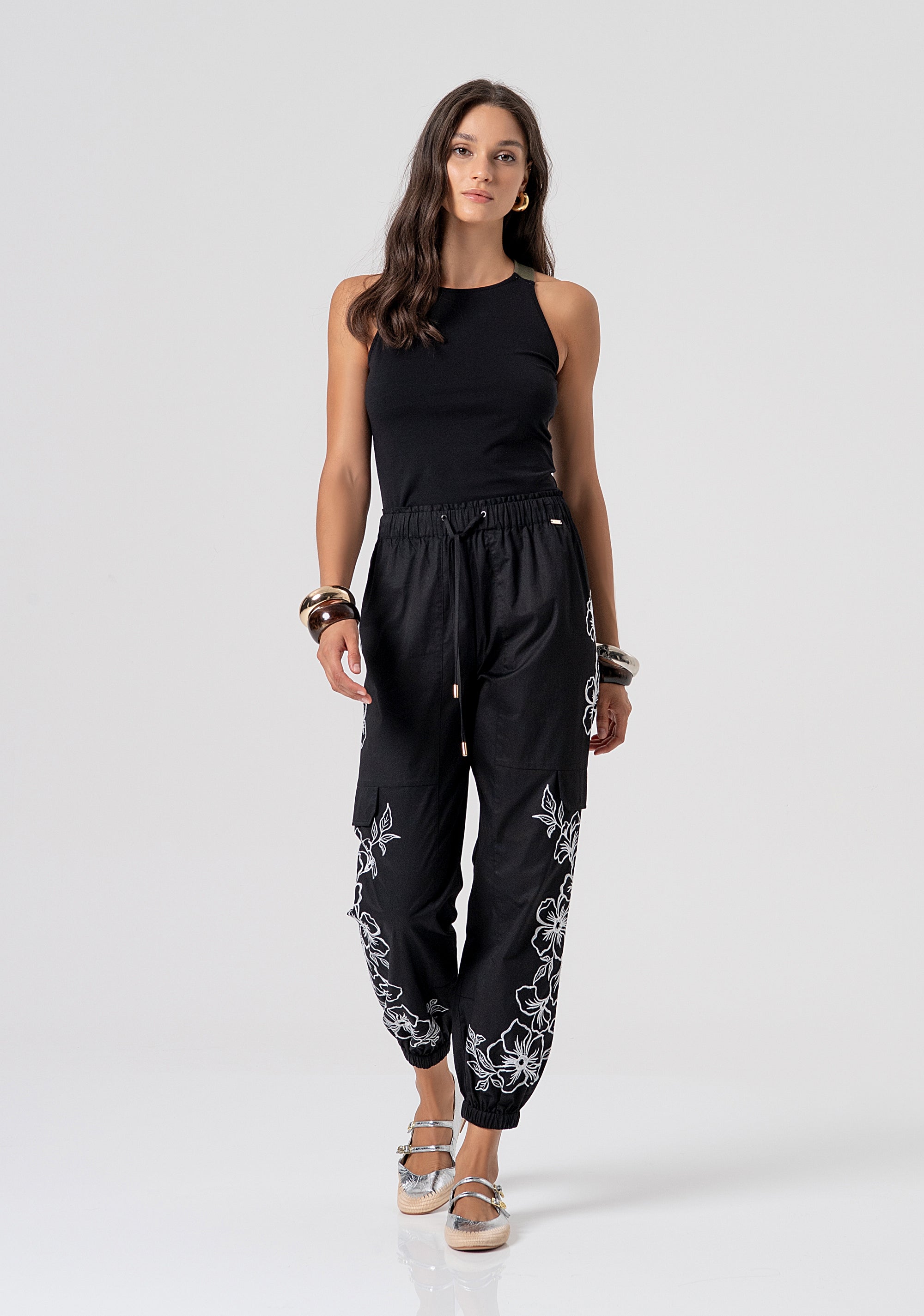 Jogger pant regular fit made in cotton popeline Fracomina FJ26SVC002W400E5-816-1