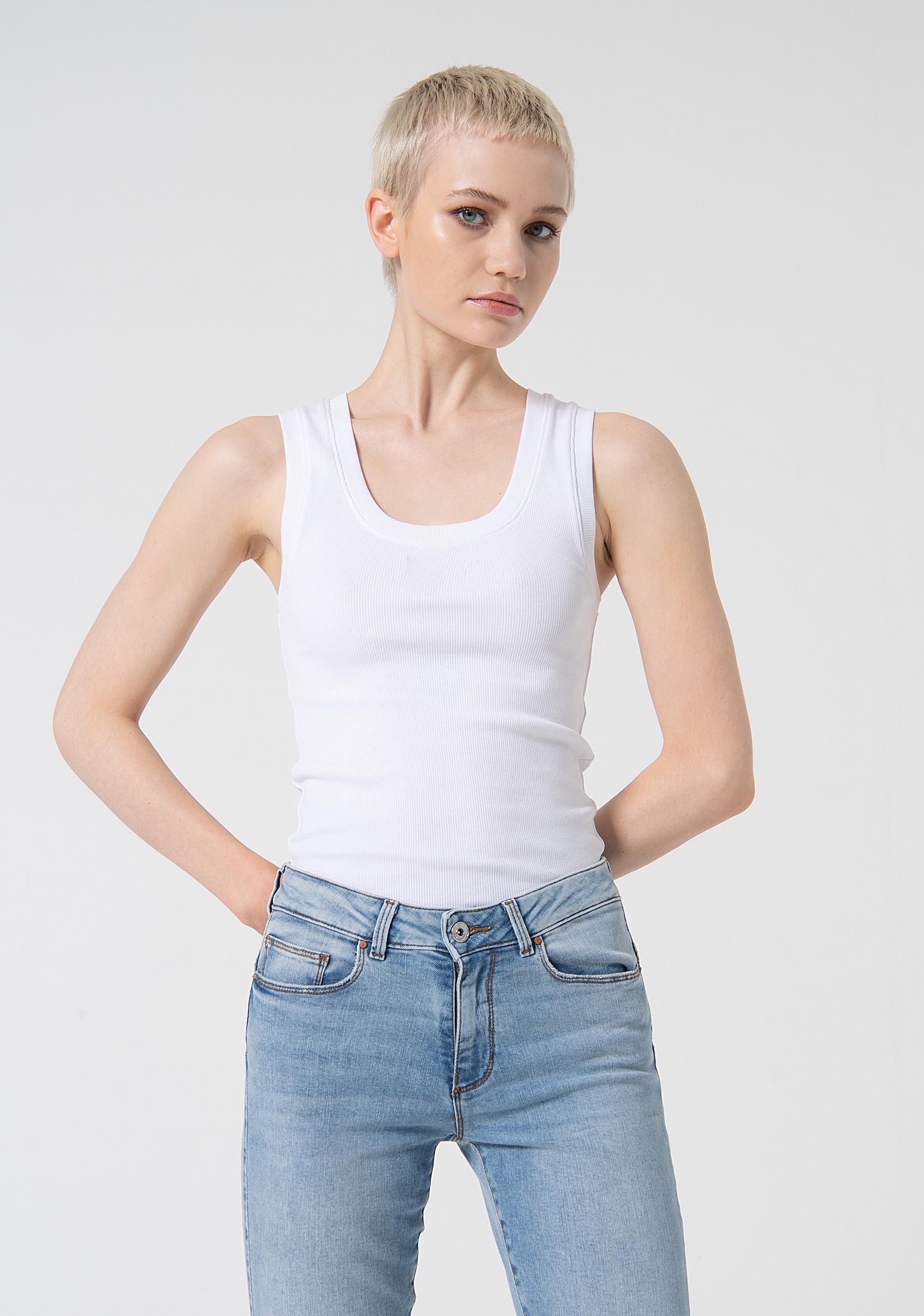 Jeans bootcut made in denim with bleached middle wash Fracomina FP24SV8020D40103-062-2_833d9ab2-f9ca-4980-8225-0b933a7900c7