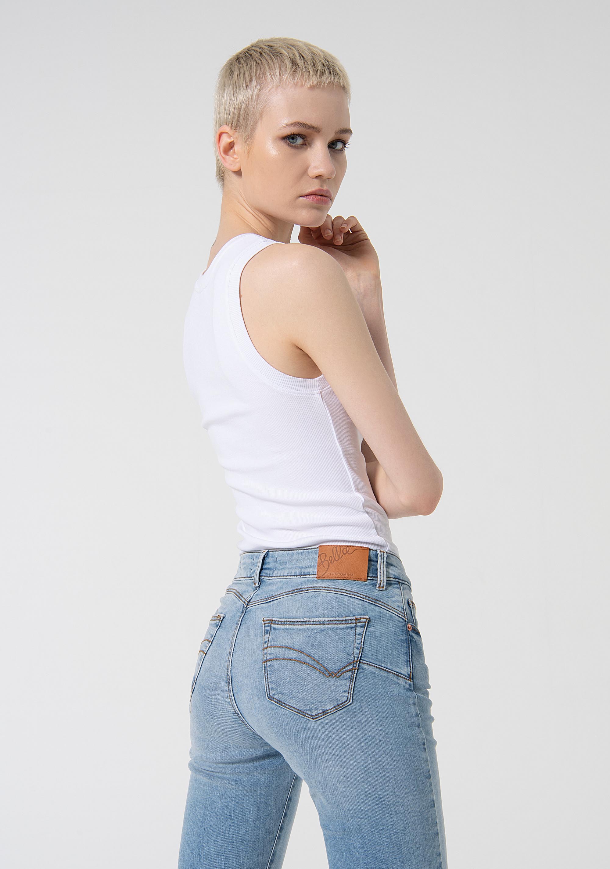 Jeans bootcut made in denim with bleached middle wash Fracomina FP24SV8020D40103-062-4_1d469e06-8a45-4ef5-8f4d-7bb495d6ae1d