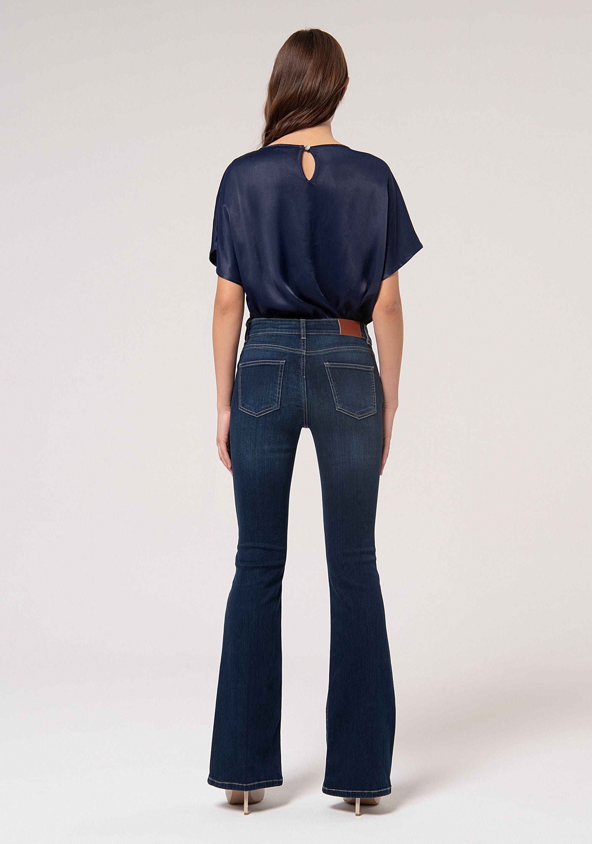 Jeans bootcut made in stretch denim with middle wash Fracomina FP24WVA010D40901-117-4_f0292885-a08c-4913-b162-a5059ed75f0a