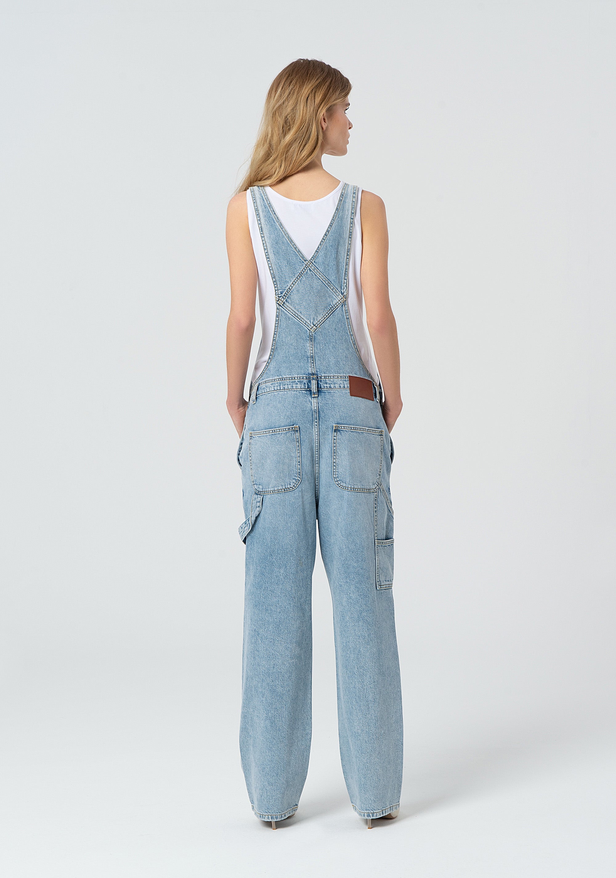 Salopette regular fit made in denim with light wash Fracomina FP25SO2002D419O1-437-4