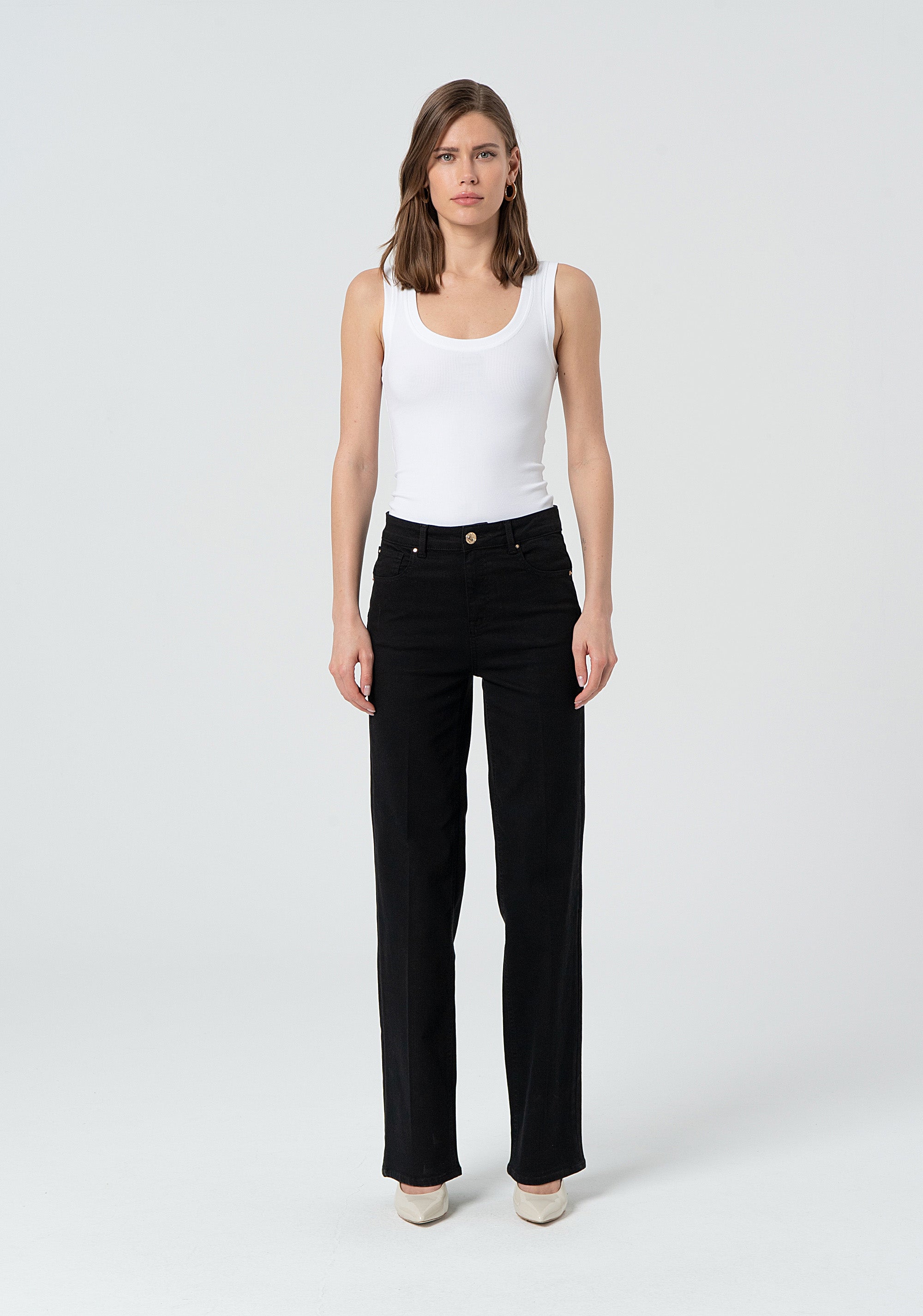Pant bootcut with push-up effect made stretch satin Fracomina FP25SV8020W72001-053-1