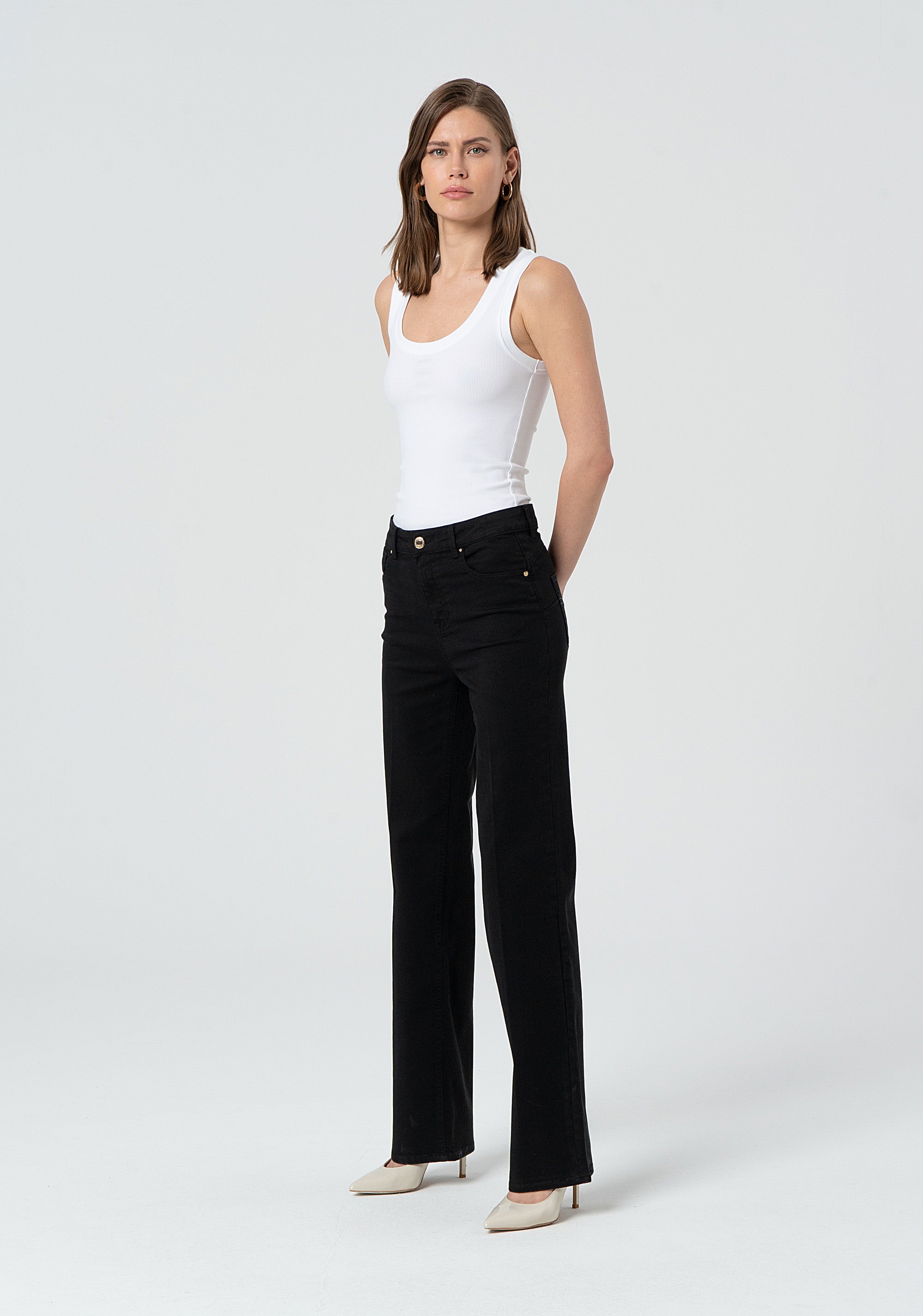 Pant bootcut with push-up effect made stretch satin Fracomina FP25SV8020W72001-053-3