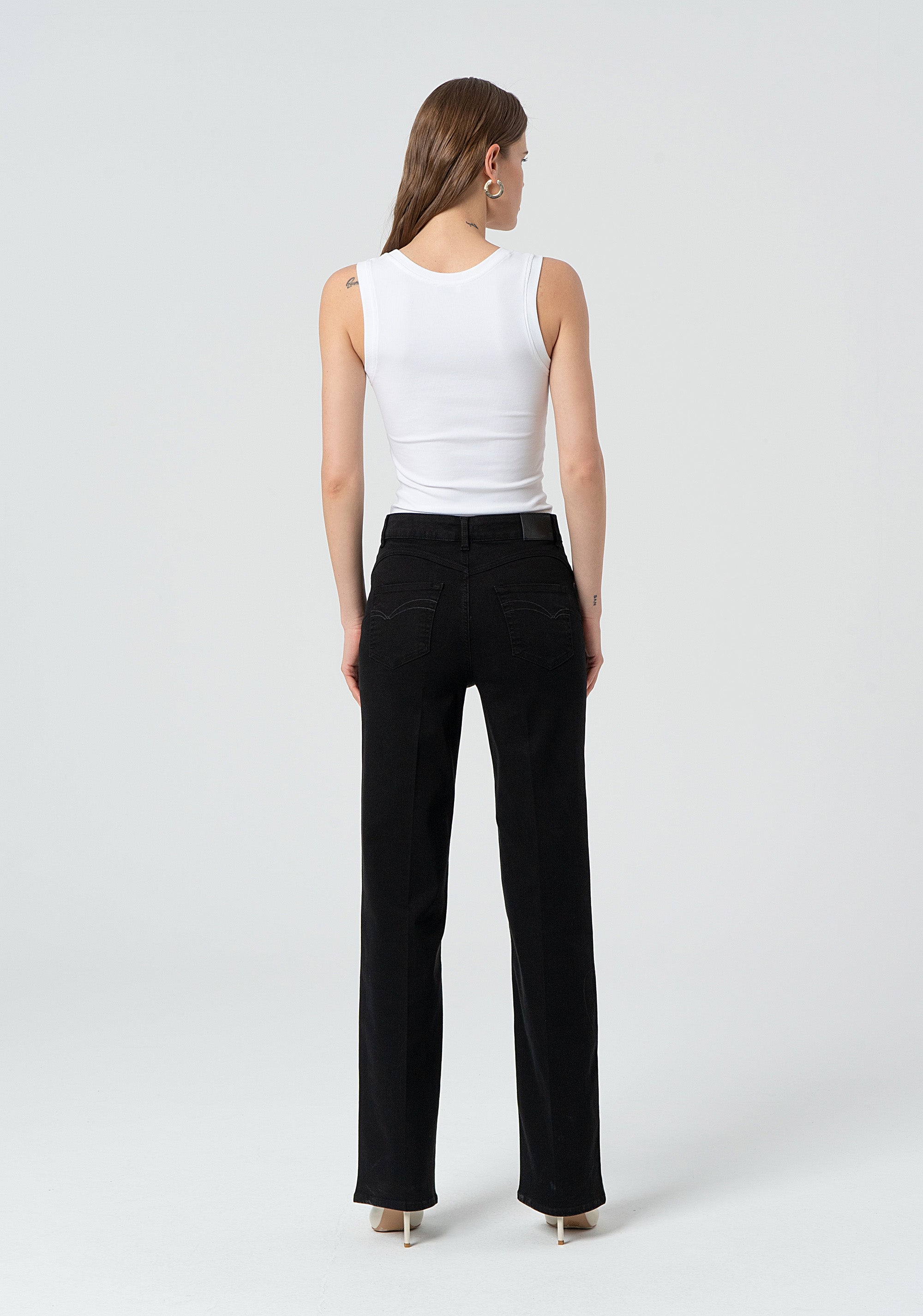 Pant bootcut with push-up effect made stretch satin Fracomina FP25SV8020W72001-053-4