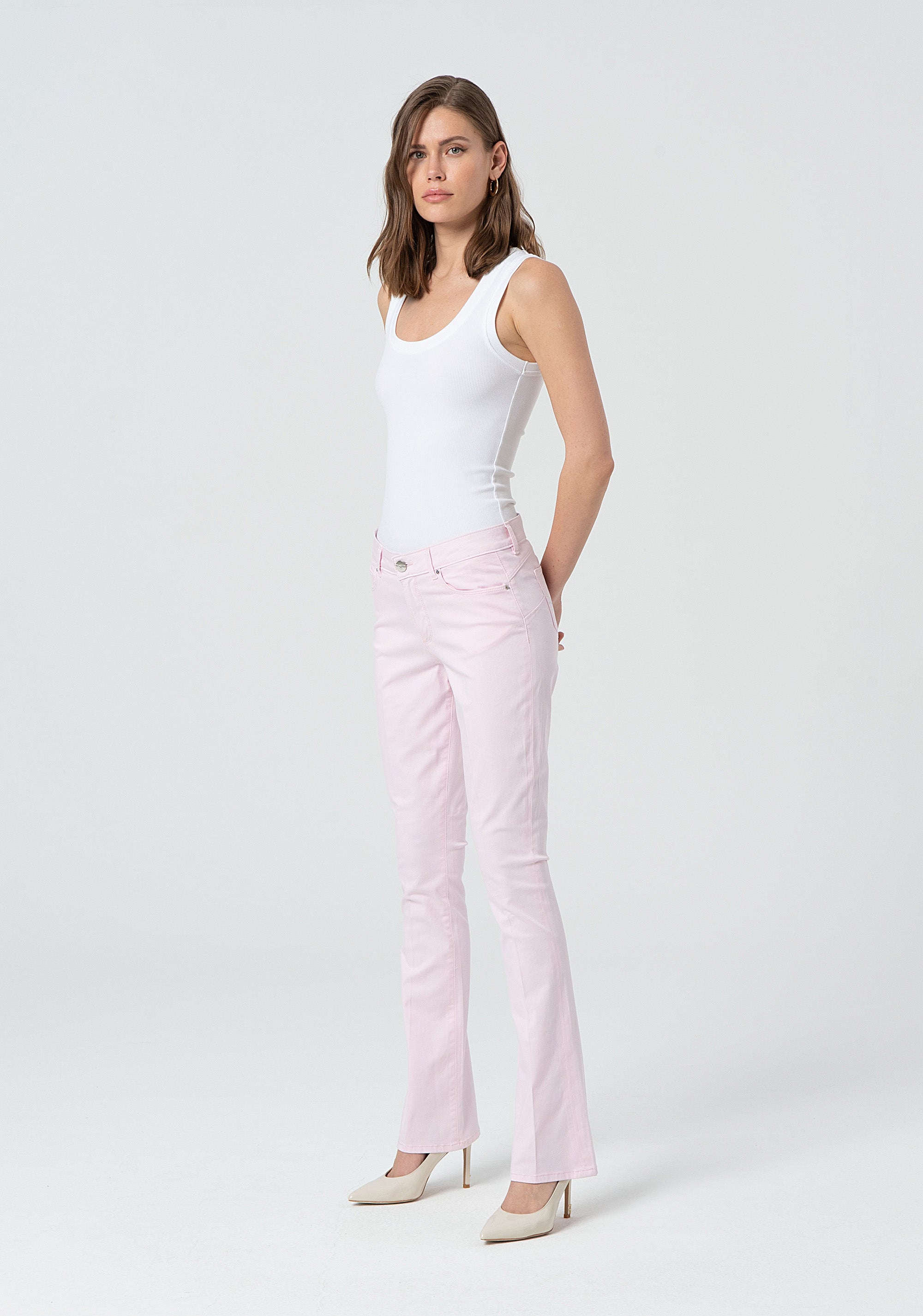 Pant bootcut with push-up effect made stretch satin Fracomina FP25SV8020W72001-238-3