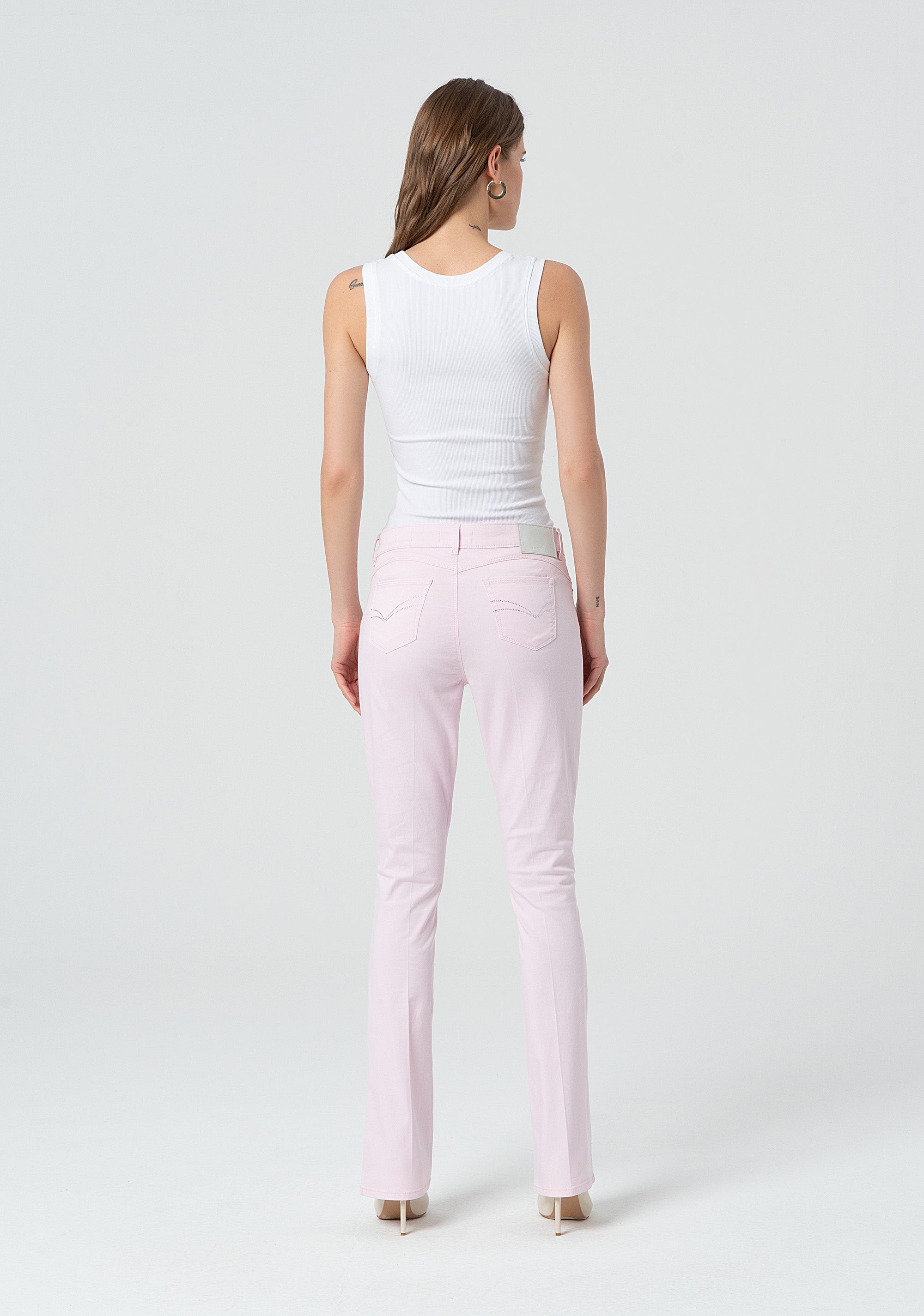 Pant bootcut with push-up effect made stretch satin Fracomina FP25SV8020W72001-238-4