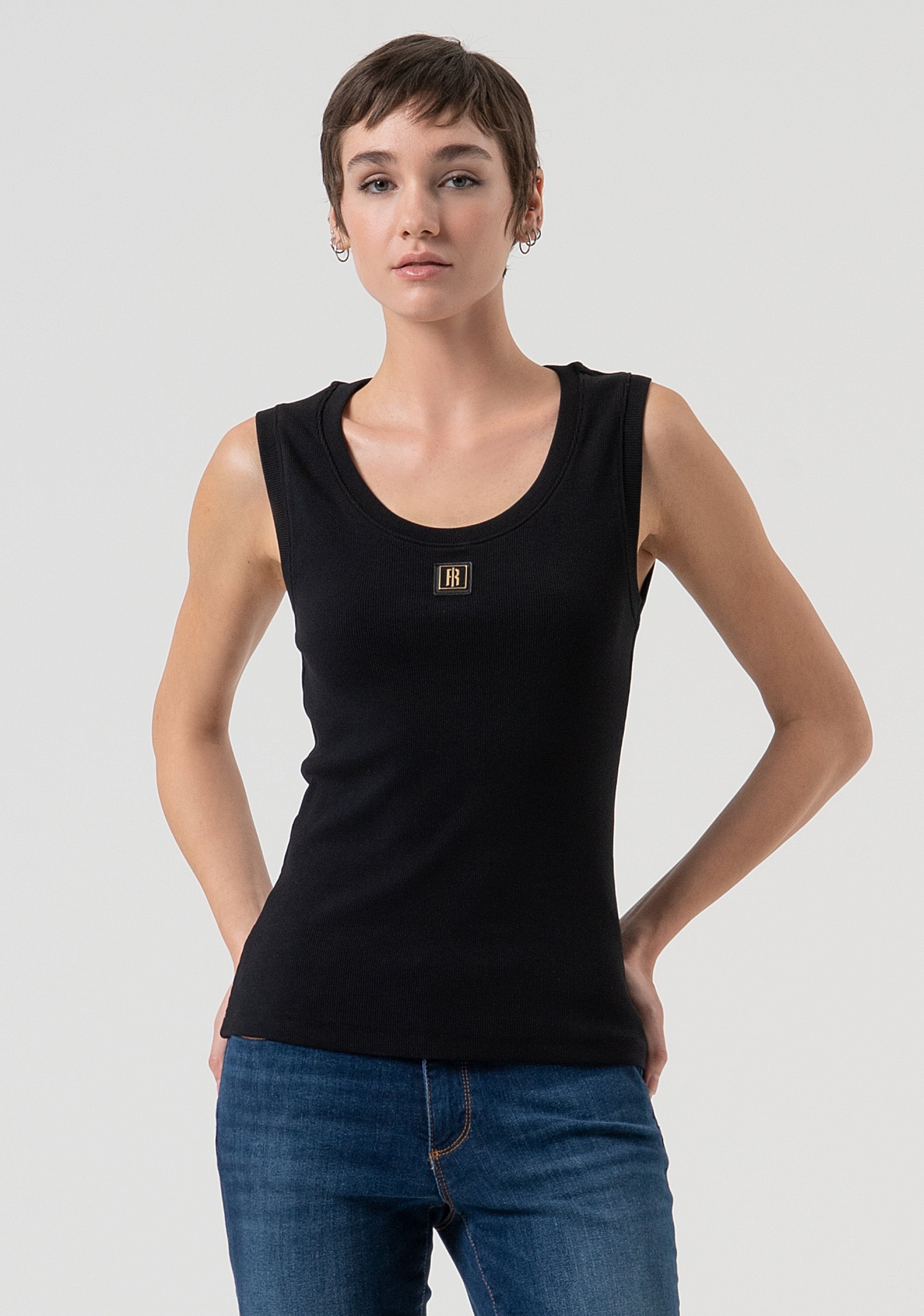 Tank top made in cotton jersey Fracomina FP25WT2001J40101-053-1
