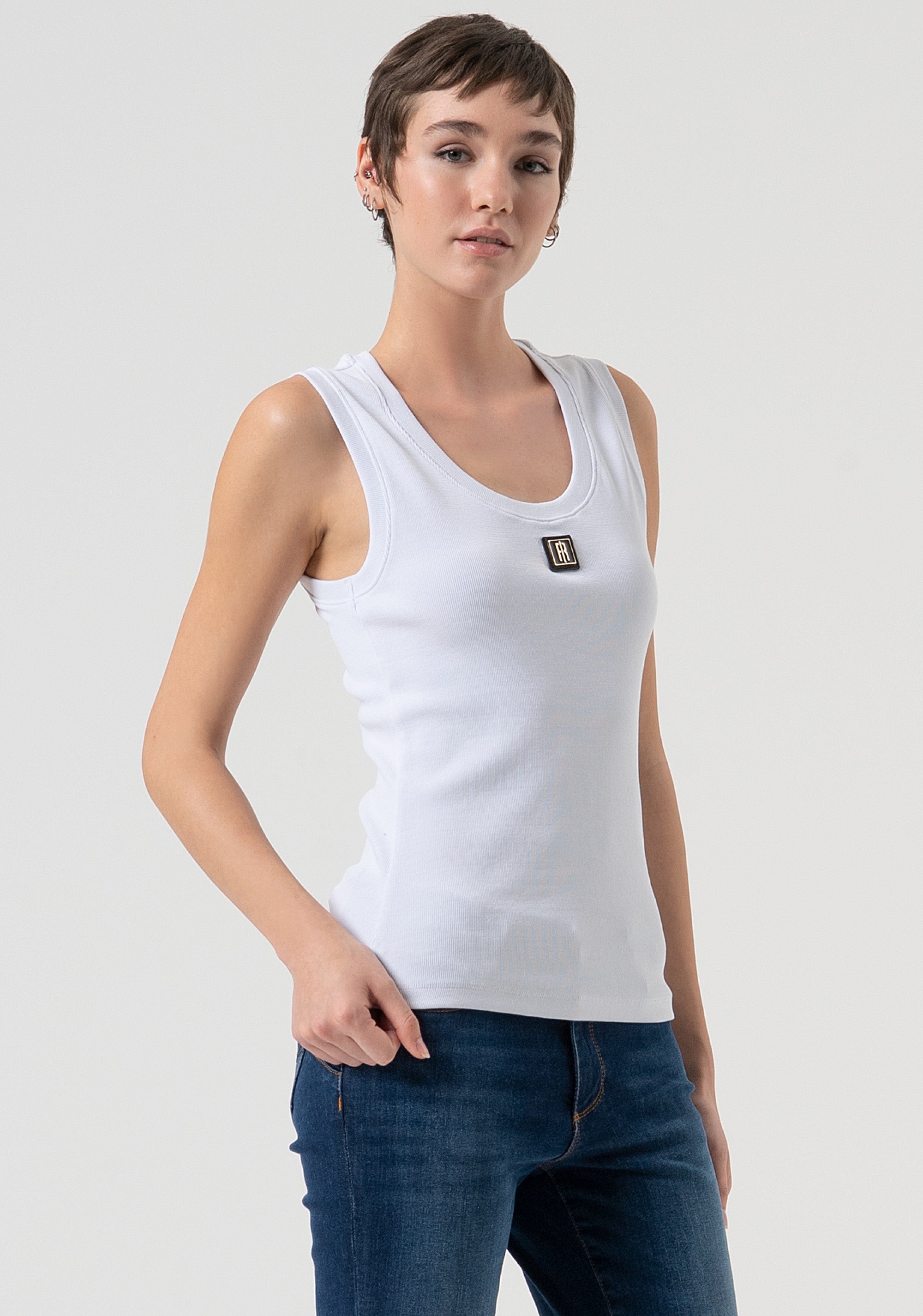 Tank top made in cotton jersey Fracomina FP25WT2001J40101-278-3