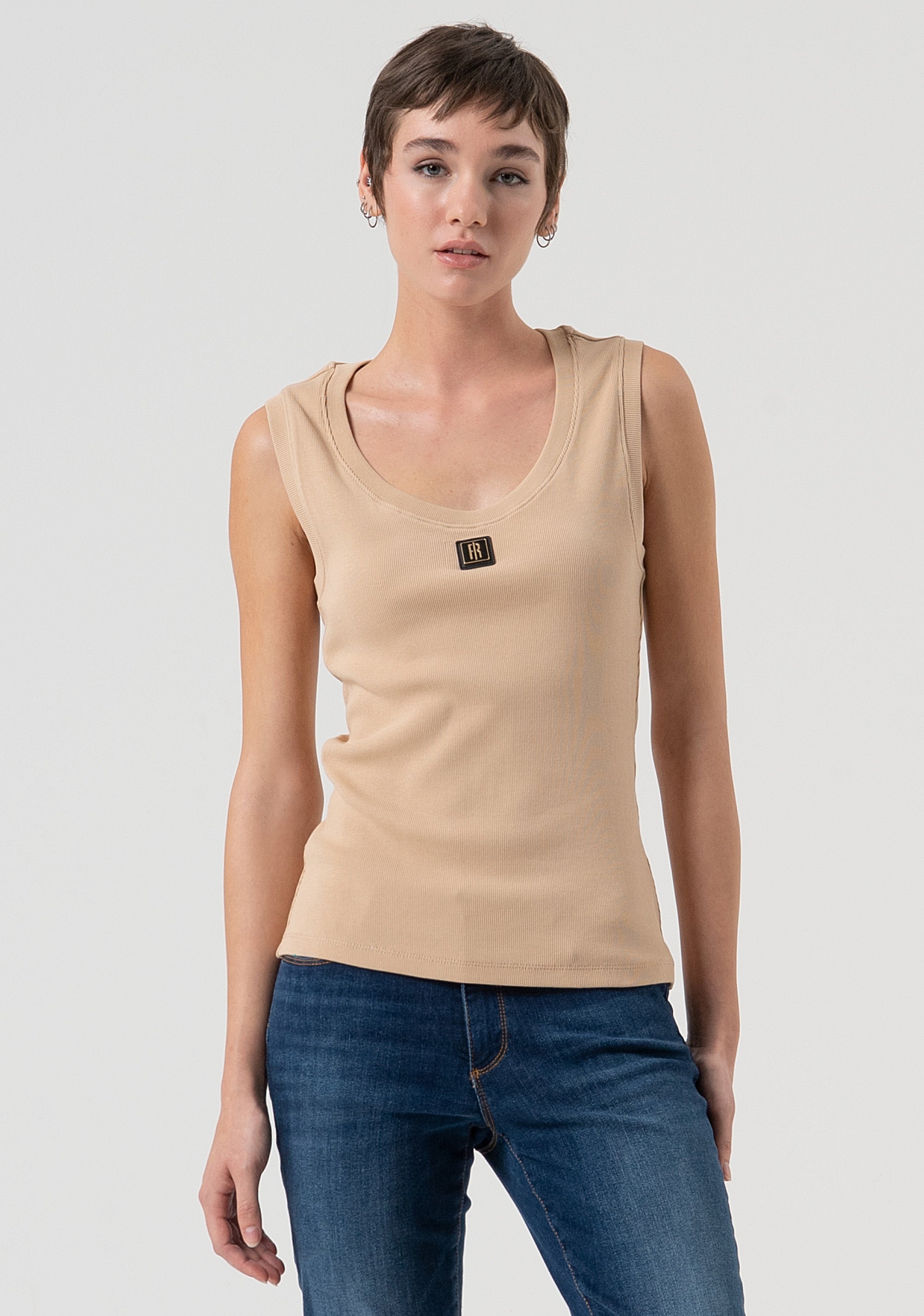 Tank top made in cotton jersey Fracomina FP25WT2001J40101-L20-1