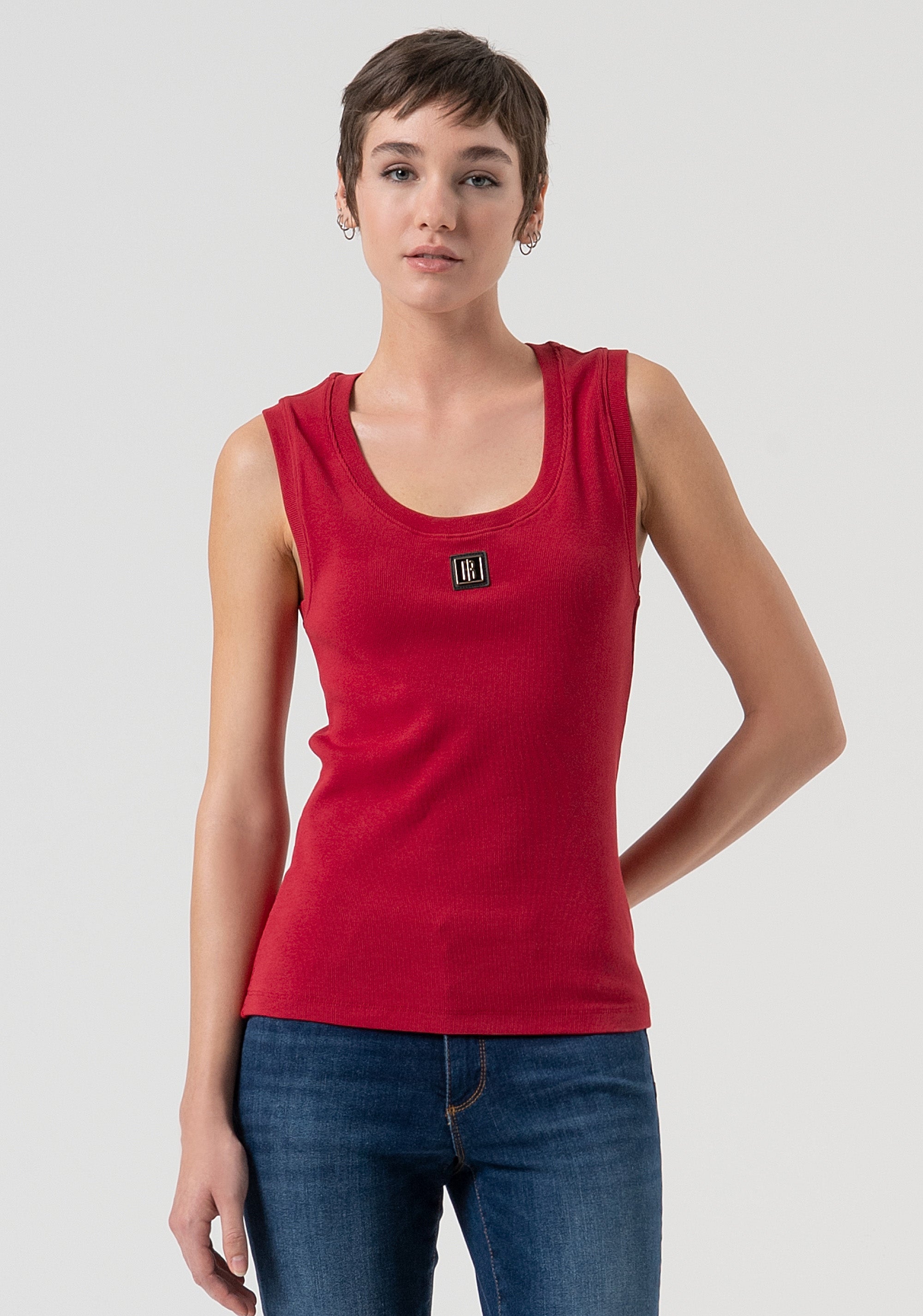 Tank top made in cotton jersey Fracomina FP25WT2001J40101-T51-1
