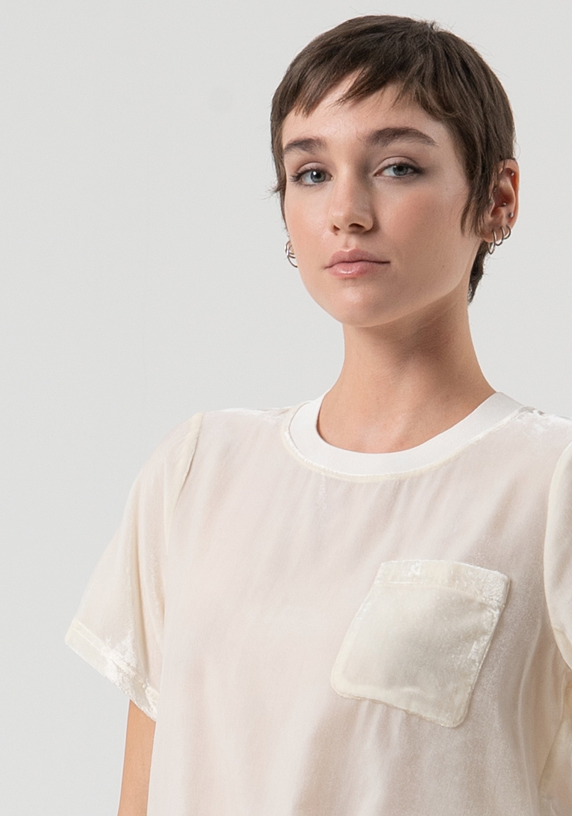 T-shirt loose fit with silk Fracomina FP25WT3036J48701-508-2