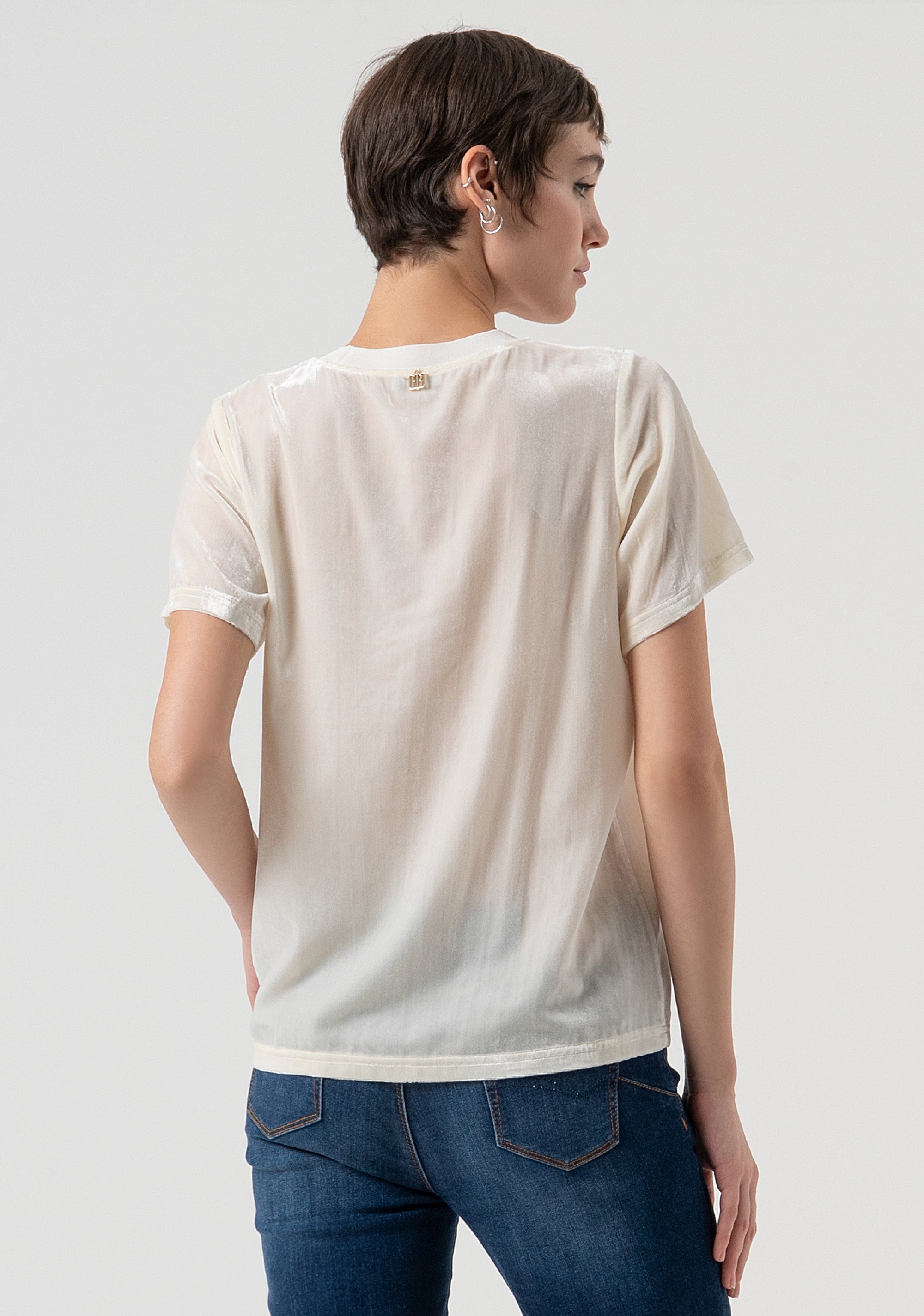 T-shirt loose fit with silk Fracomina FP25WT3036J48701-508-4