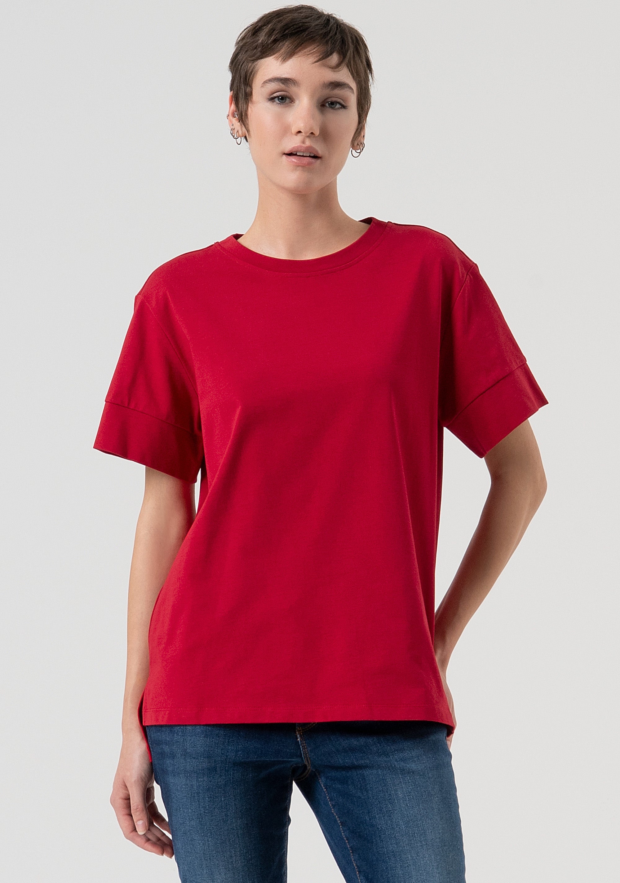 T-shirt loose fit made in cotton Fracomina FP25WT3057J40101-T51-1