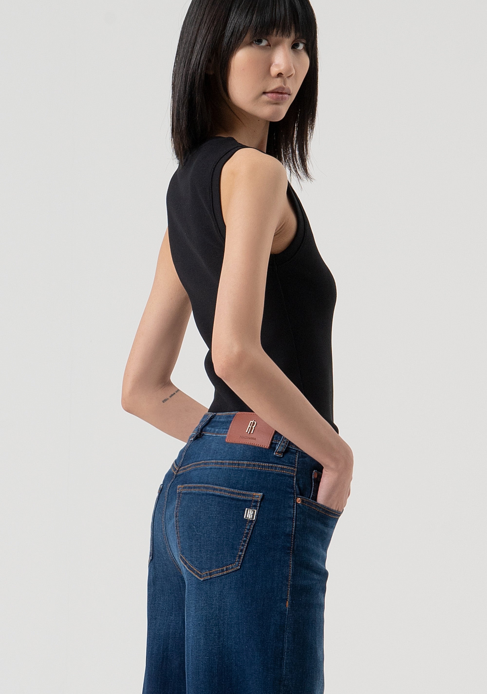Jeans flare made in denim with dark wash Fracomina FP25WV3015D46002-987-4