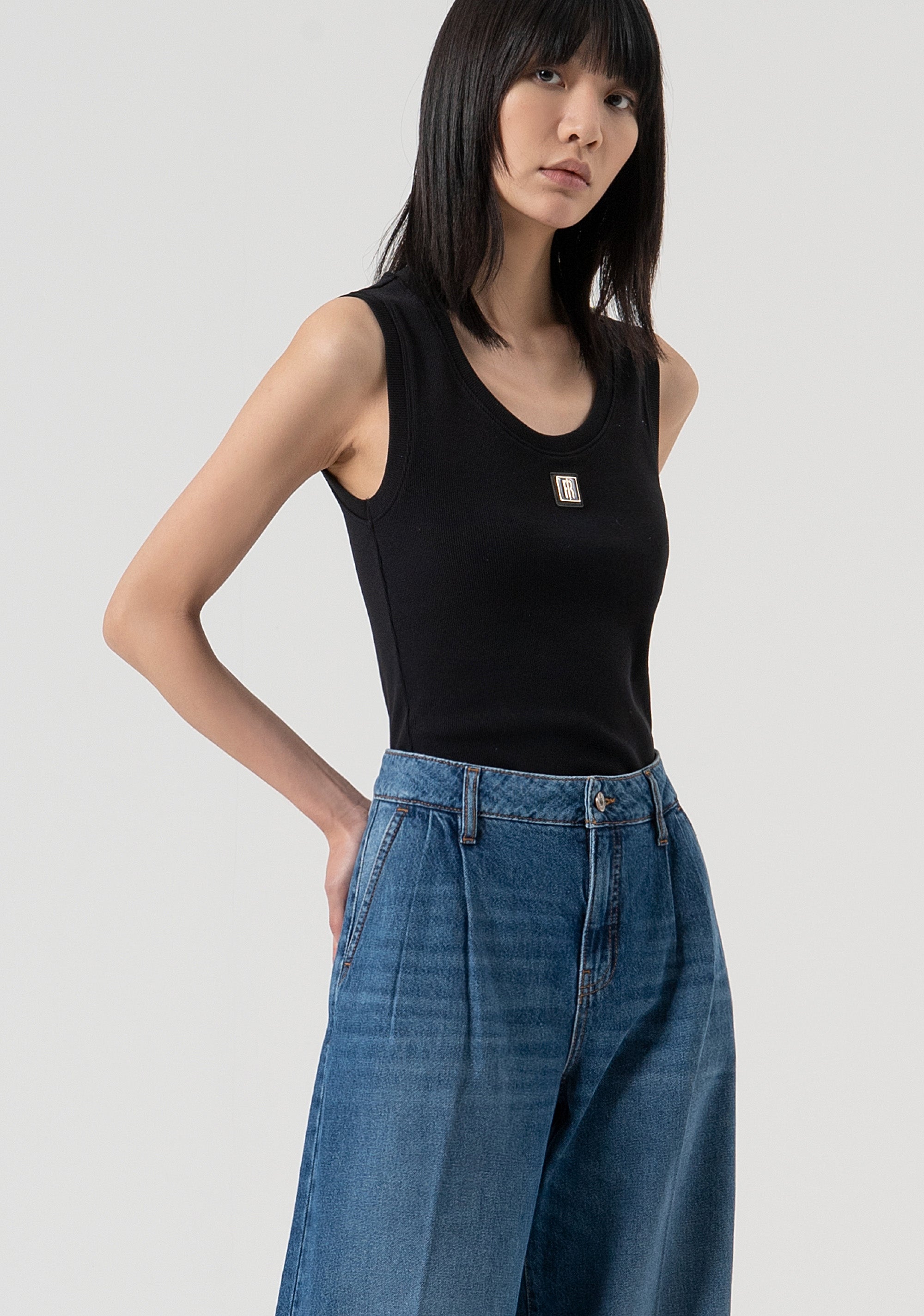 Jeans flare made in denim with stone wash Fracomina FP25WV3016D41993-349-2