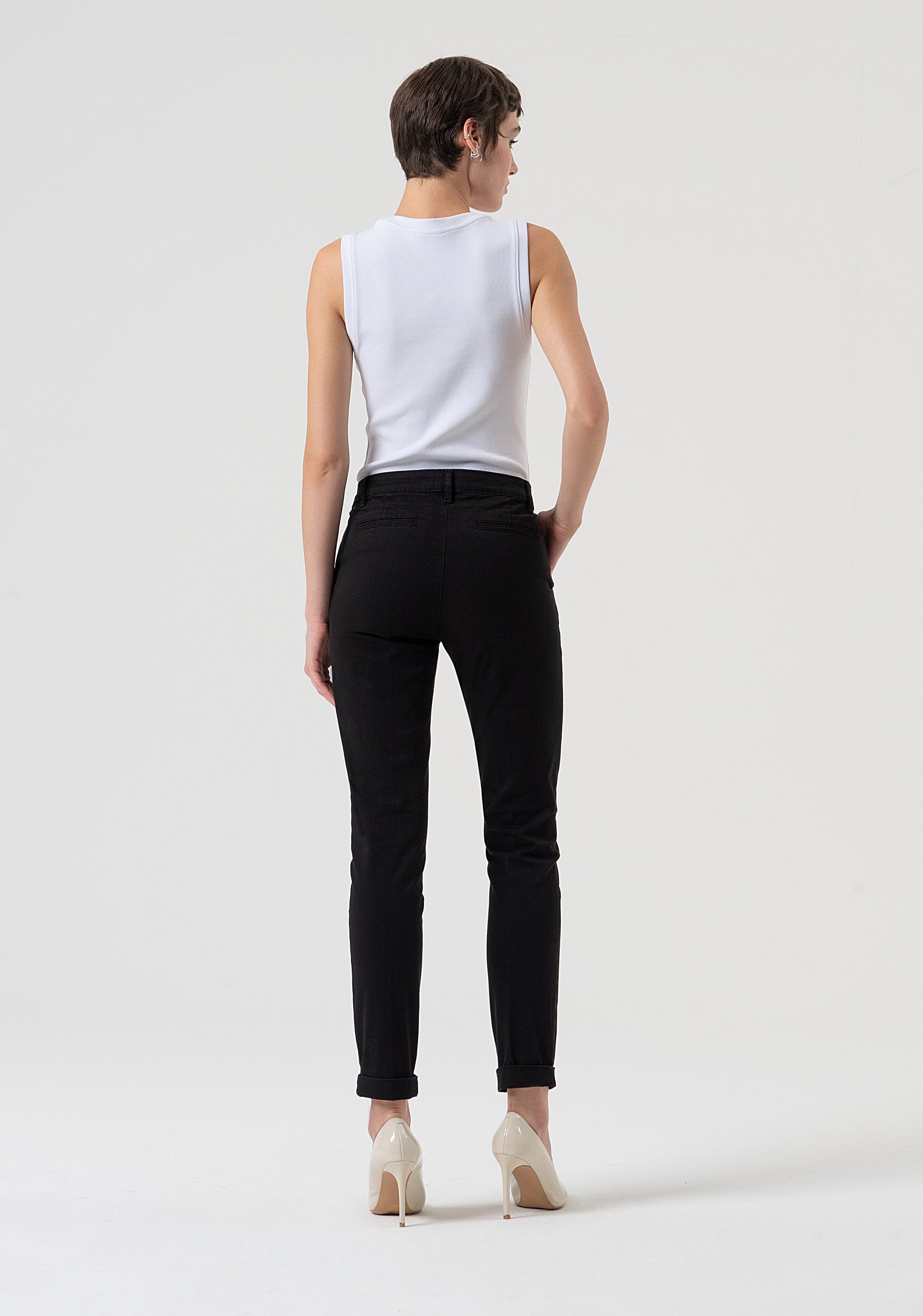 Chino pant slim fit made in satin Fracomina FP25WV4001W72001-053-4