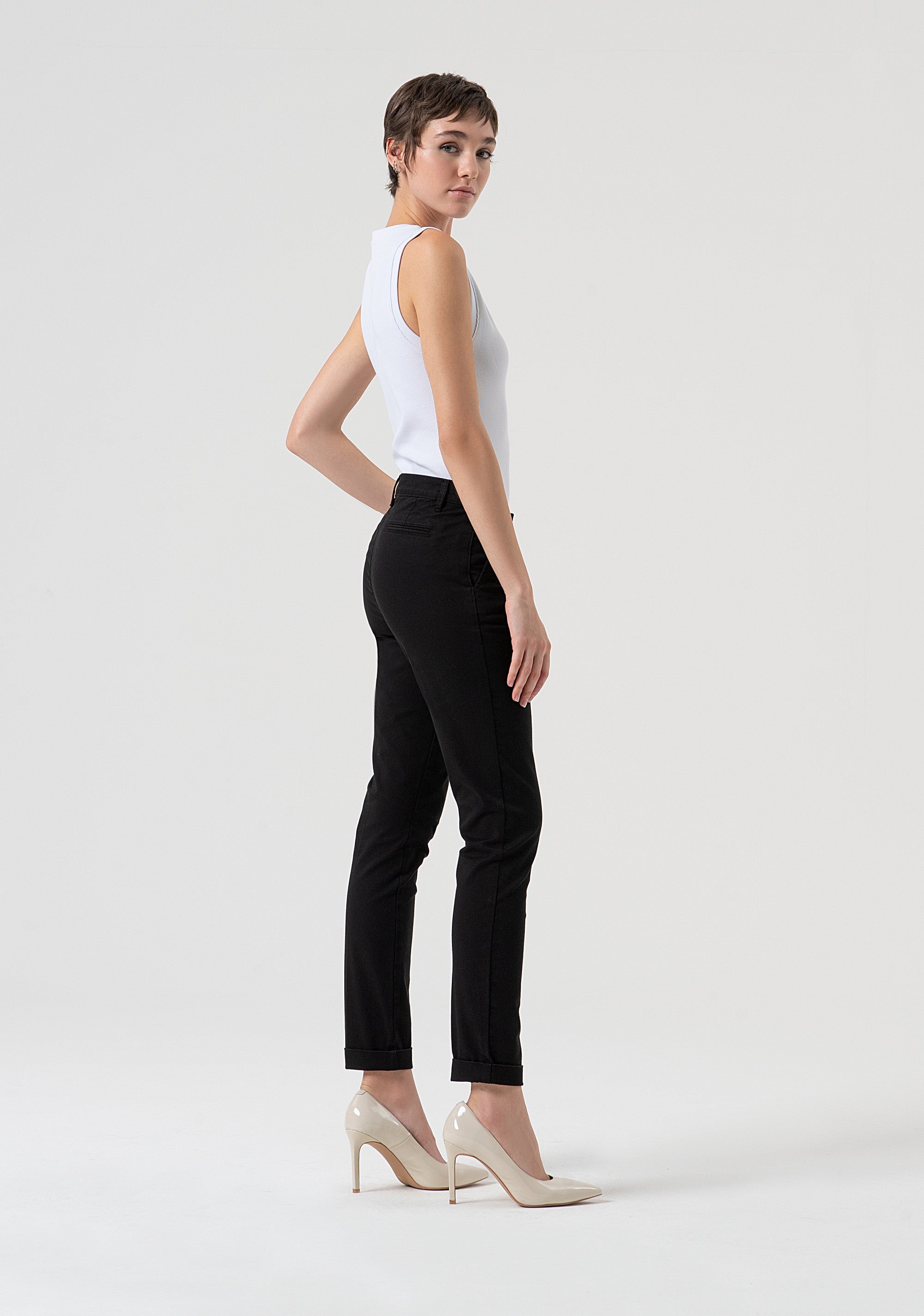 Chino pant slim fit made in satin Fracomina FP25WV4001W72001-053-5