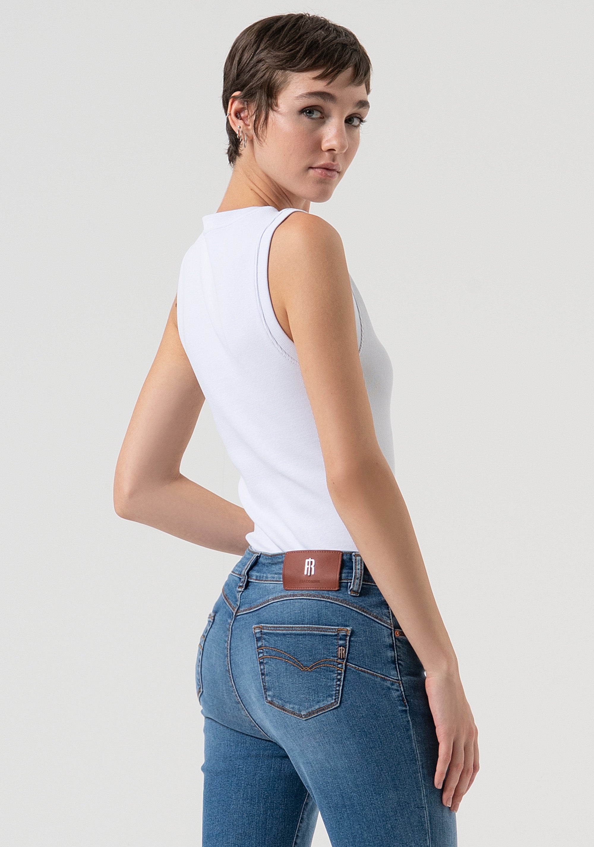 Jeans slim fit with push-up effect made in stretch denim with middle light wash Fracomina FP25WV8000D46093-349-4