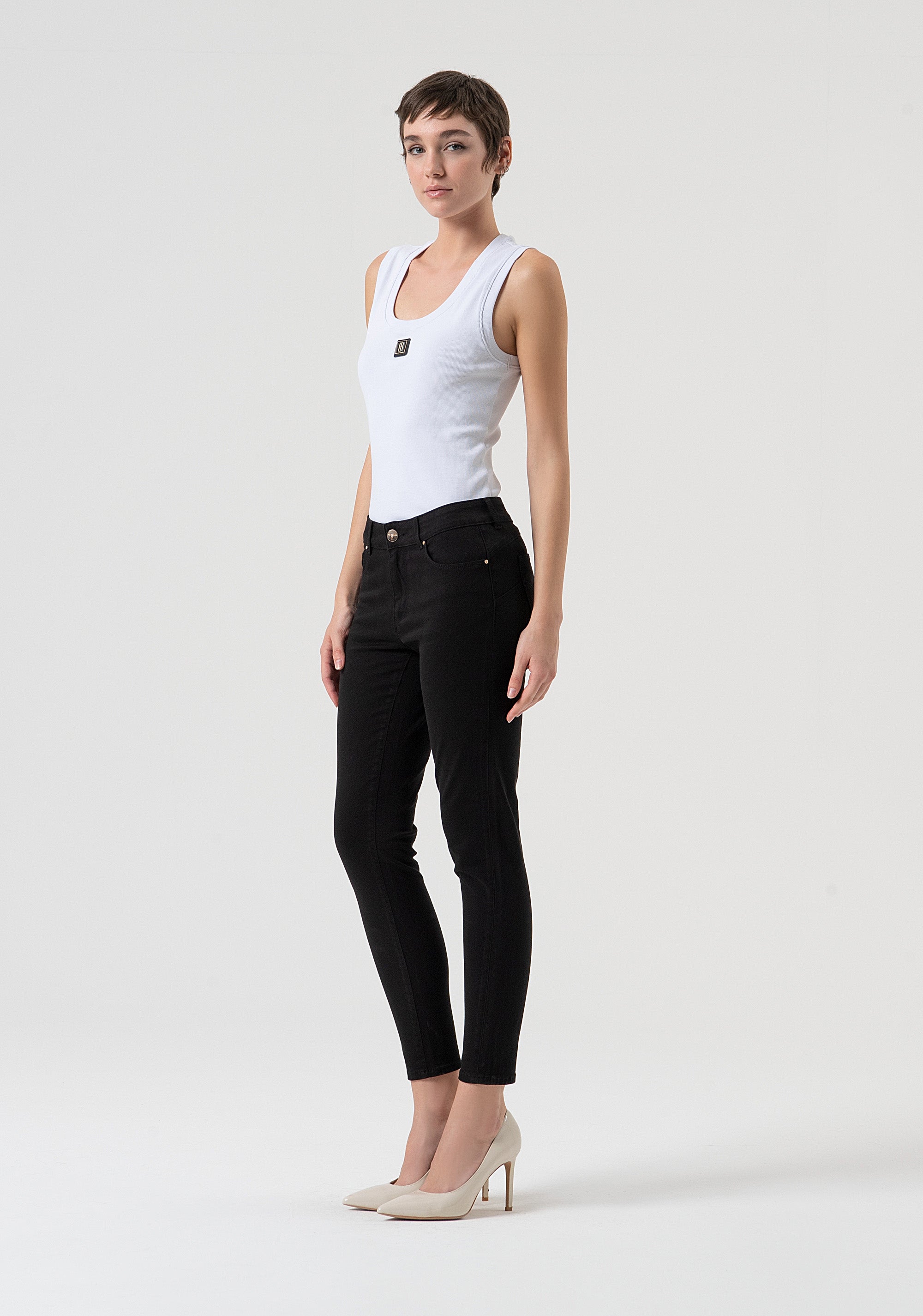 Jeans slim fit with push-up effect made in satin Fracomina FP25WV8000W72001-053-2