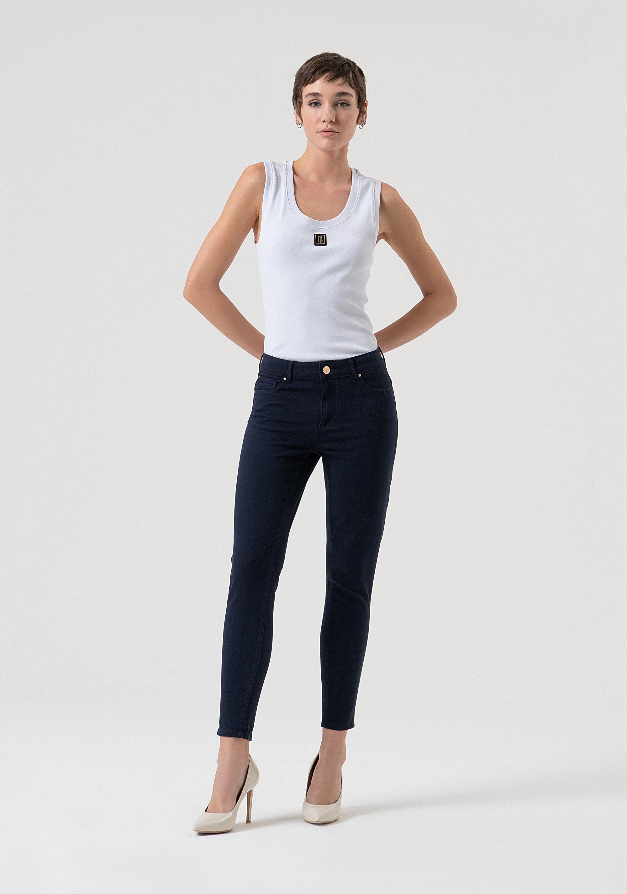 Jeans slim fit with push-up effect made in satin Fracomina FP25WV8000W72001-117-1