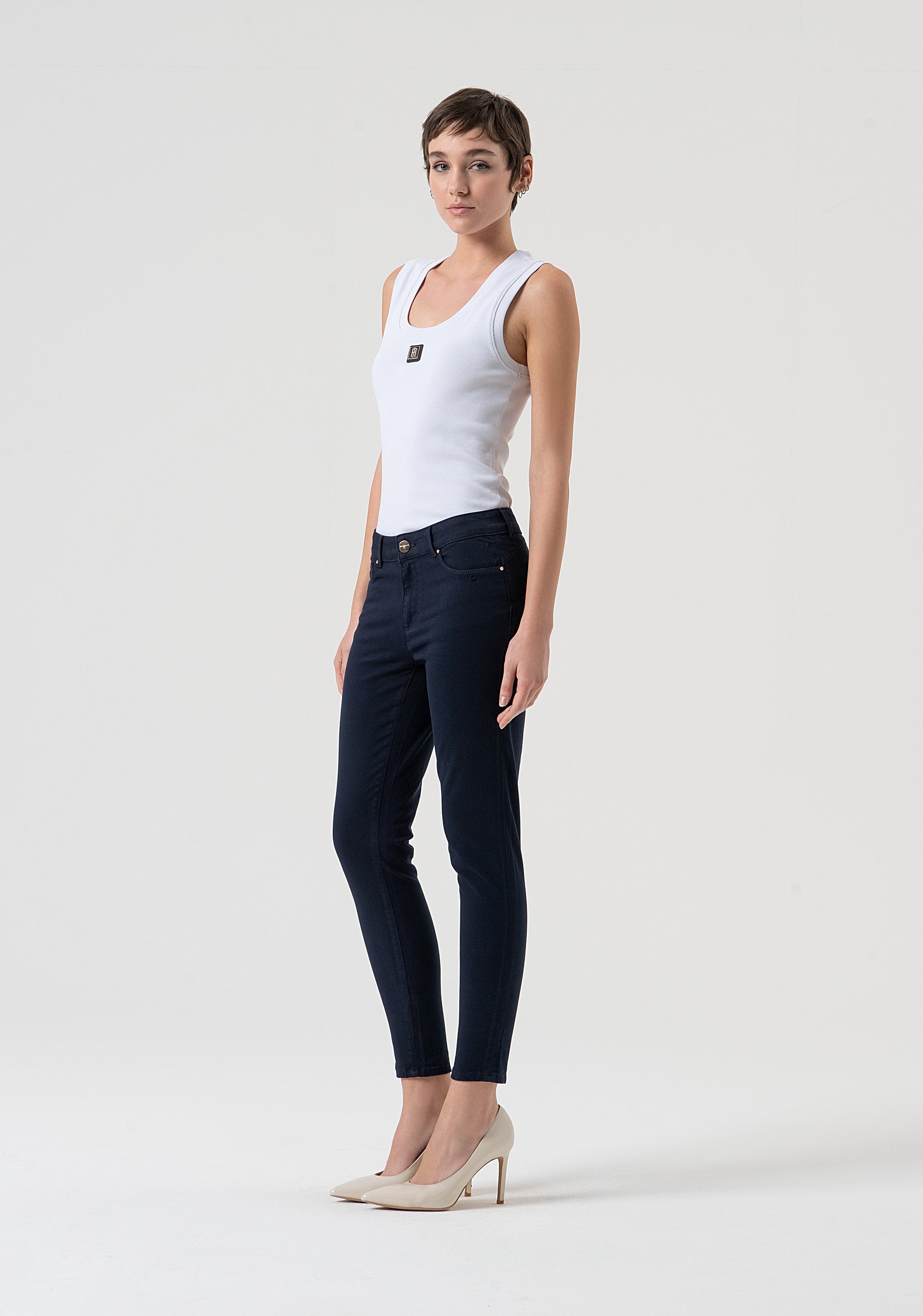 Jeans slim fit with push-up effect made in satin Fracomina FP25WV8000W72001-117-2