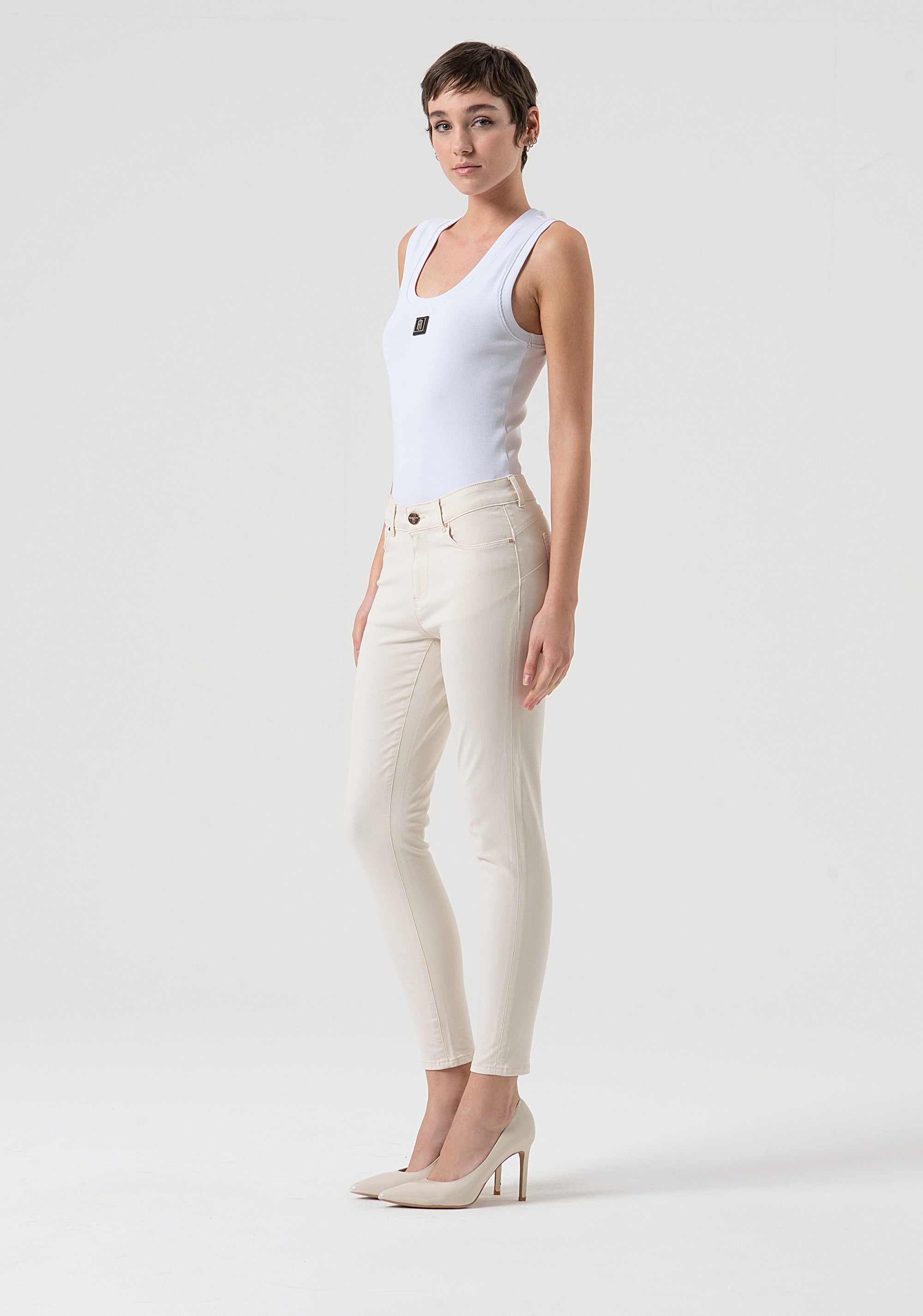 Jeans slim fit with push-up effect made in satin Fracomina FP25WV8000W72001-508-2