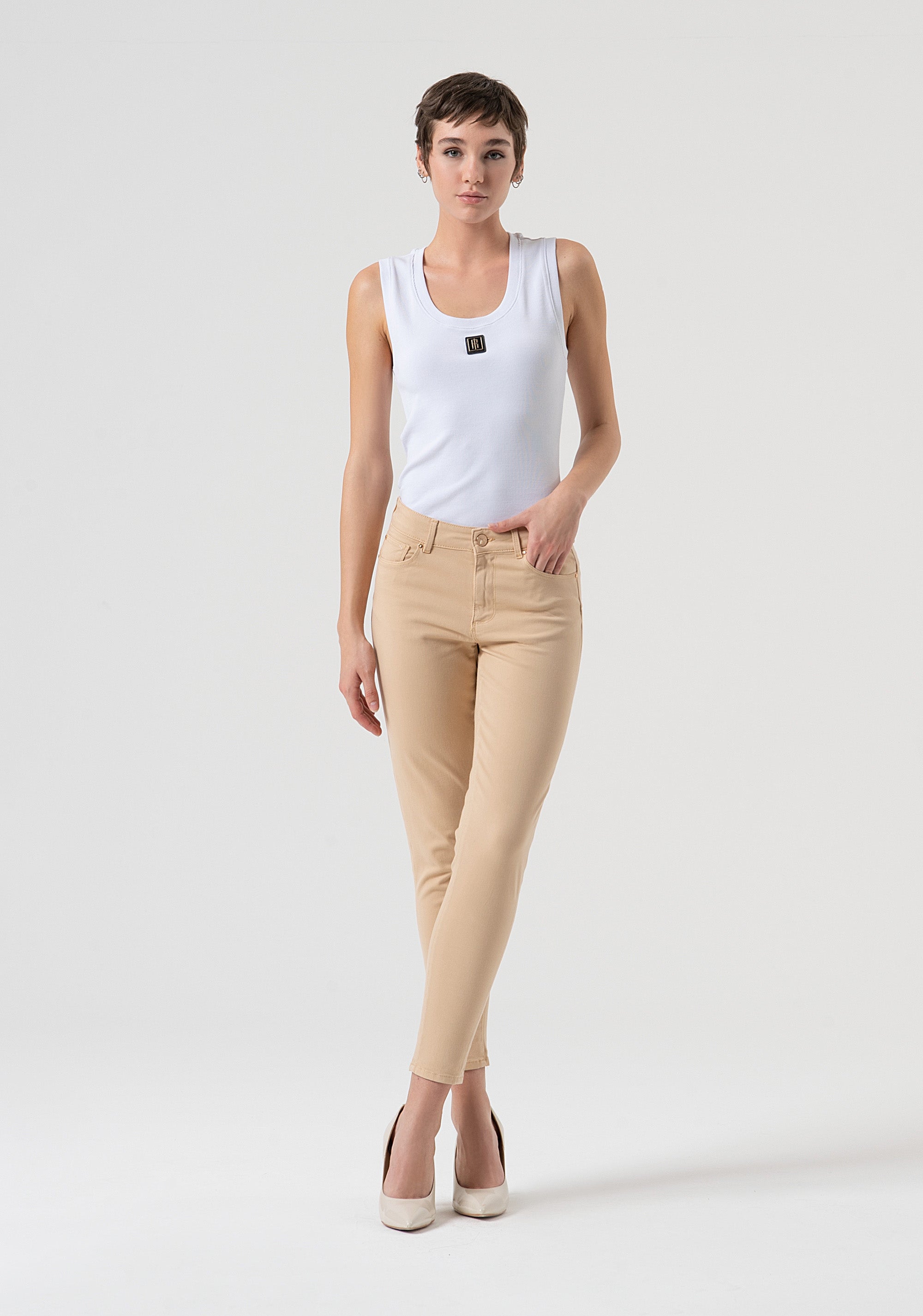 Jeans slim fit with push-up effect made in satin Fracomina FP25WV8000W72001-L20-1