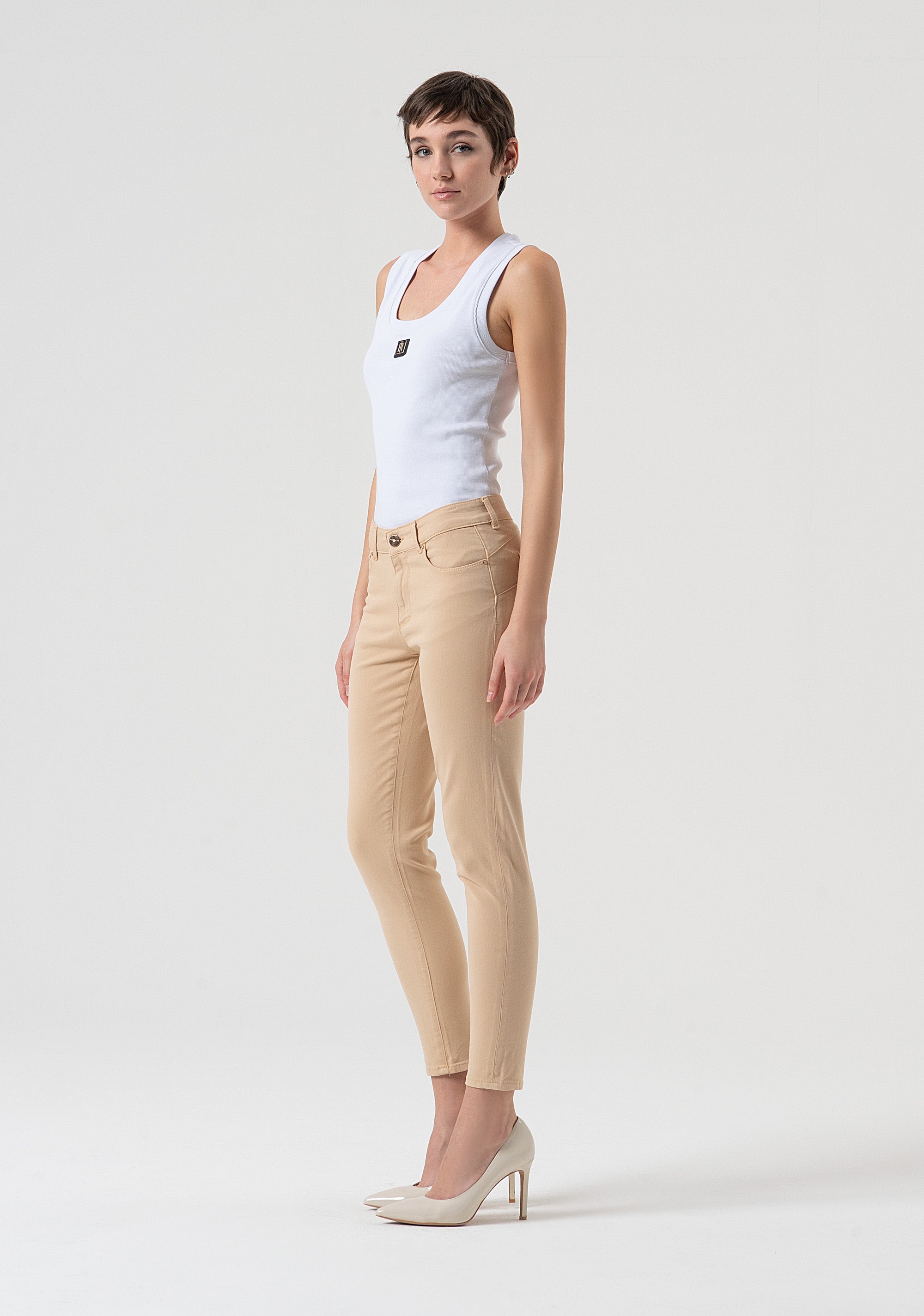 Jeans slim fit with push-up effect made in satin Fracomina FP25WV8000W72001-L20-2