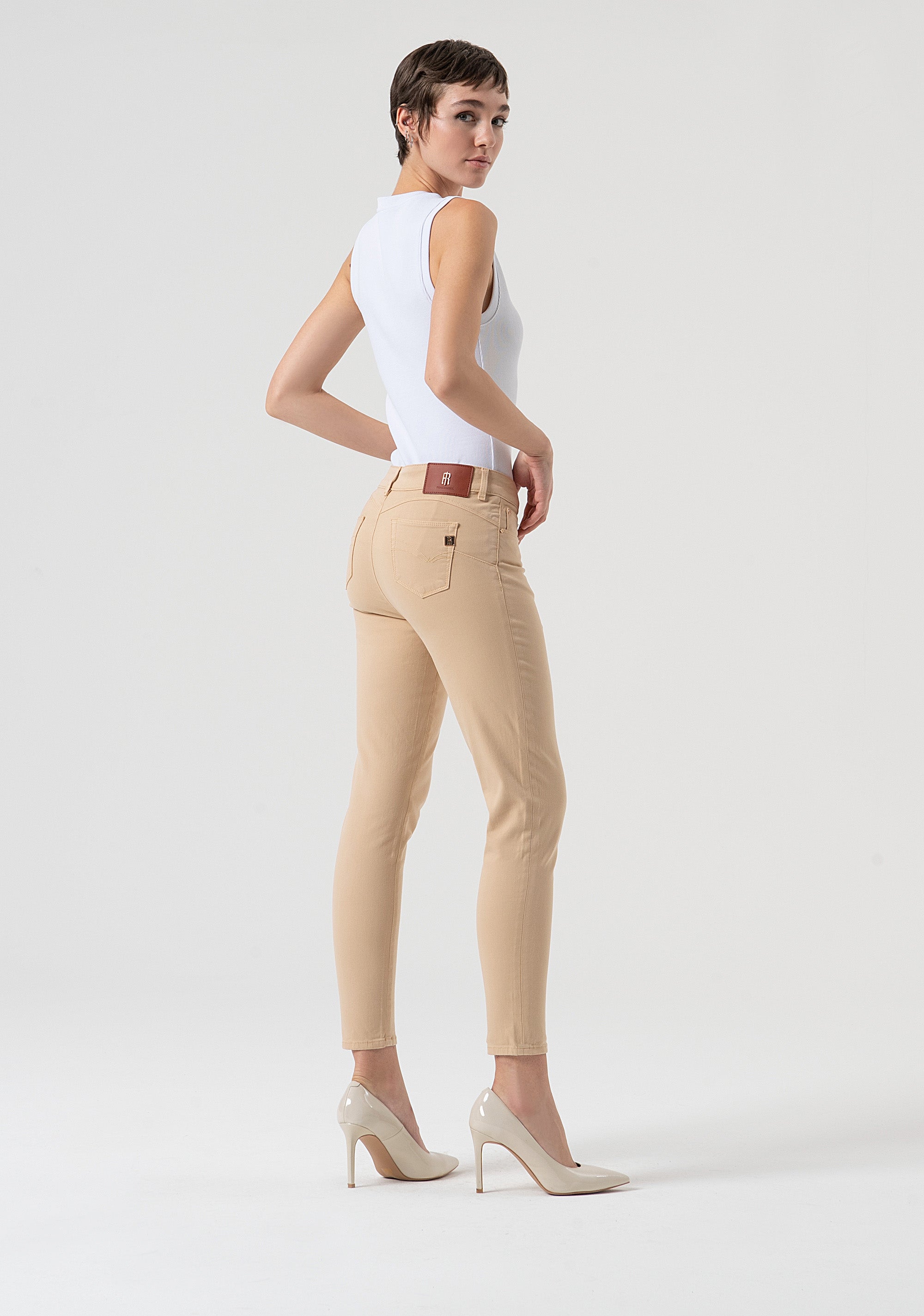 Jeans slim fit with push-up effect made in satin Fracomina FP25WV8000W72001-L20-3