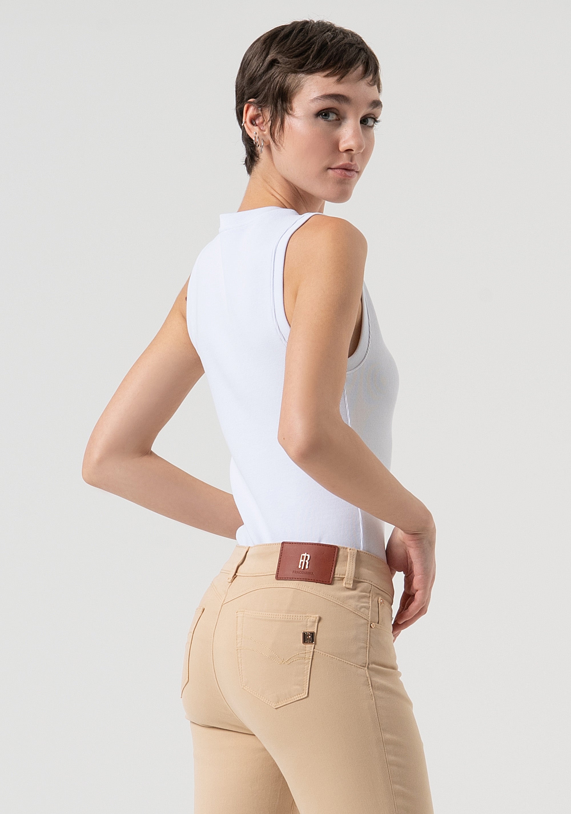 Jeans slim fit with push-up effect made in satin Fracomina FP25WV8000W72001-L20-4