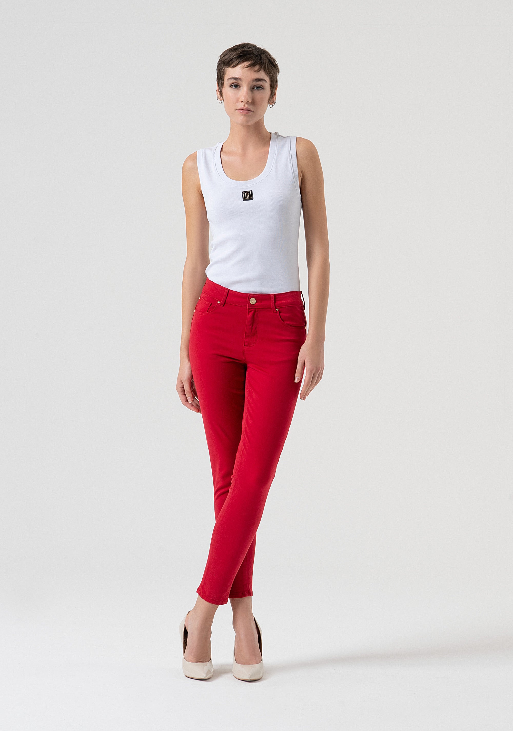 Jeans slim fit with push-up effect made in satin Fracomina FP25WV8000W72001-T51-1