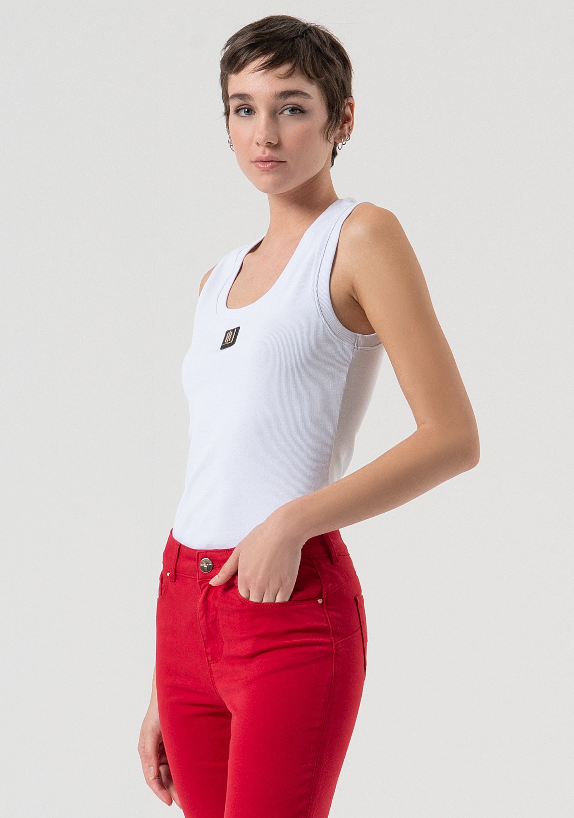 Jeans slim fit with push-up effect made in satin Fracomina FP25WV8000W72001-T51-2