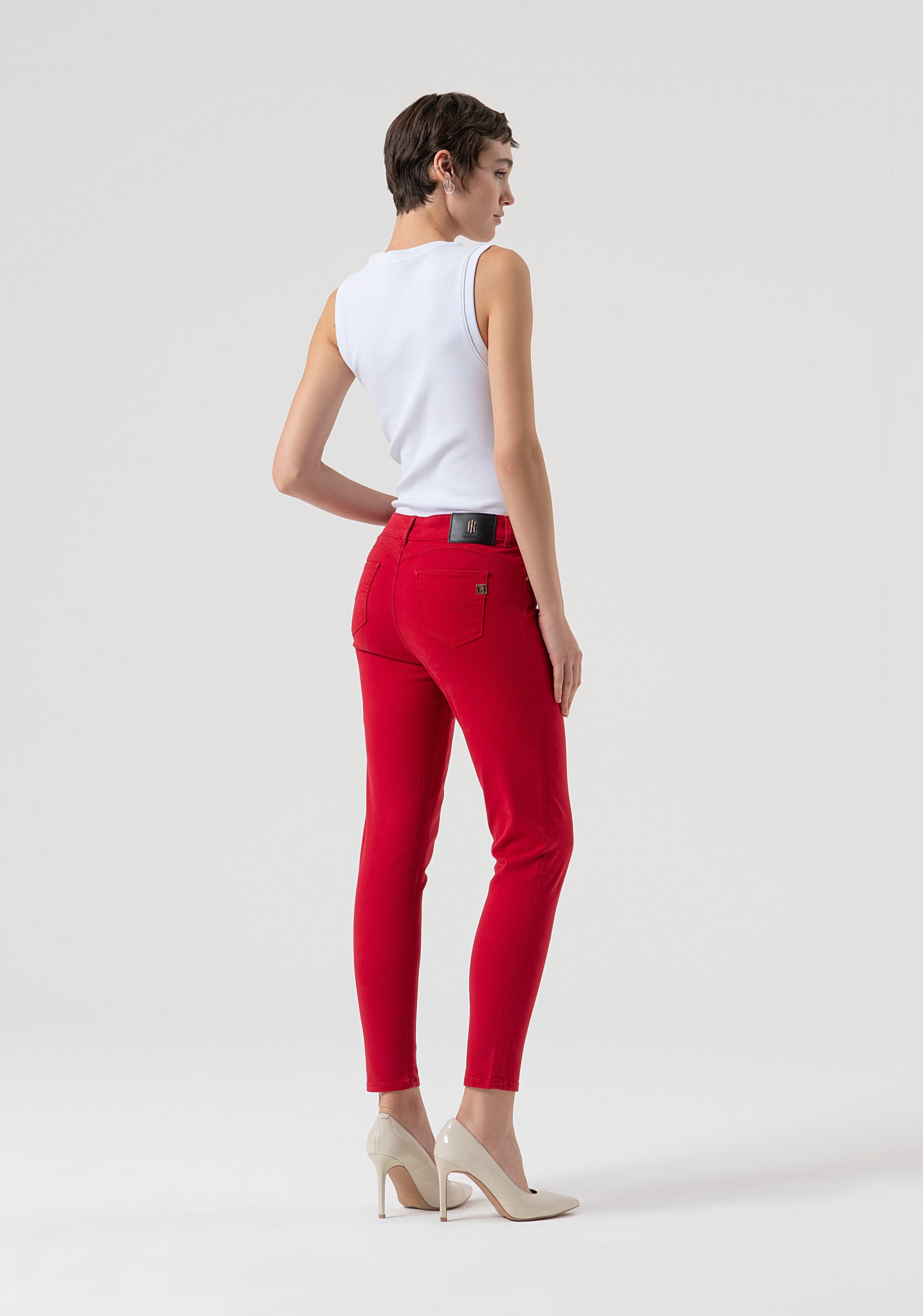 Jeans slim fit with push-up effect made in satin Fracomina FP25WV8000W72001-T51-4
