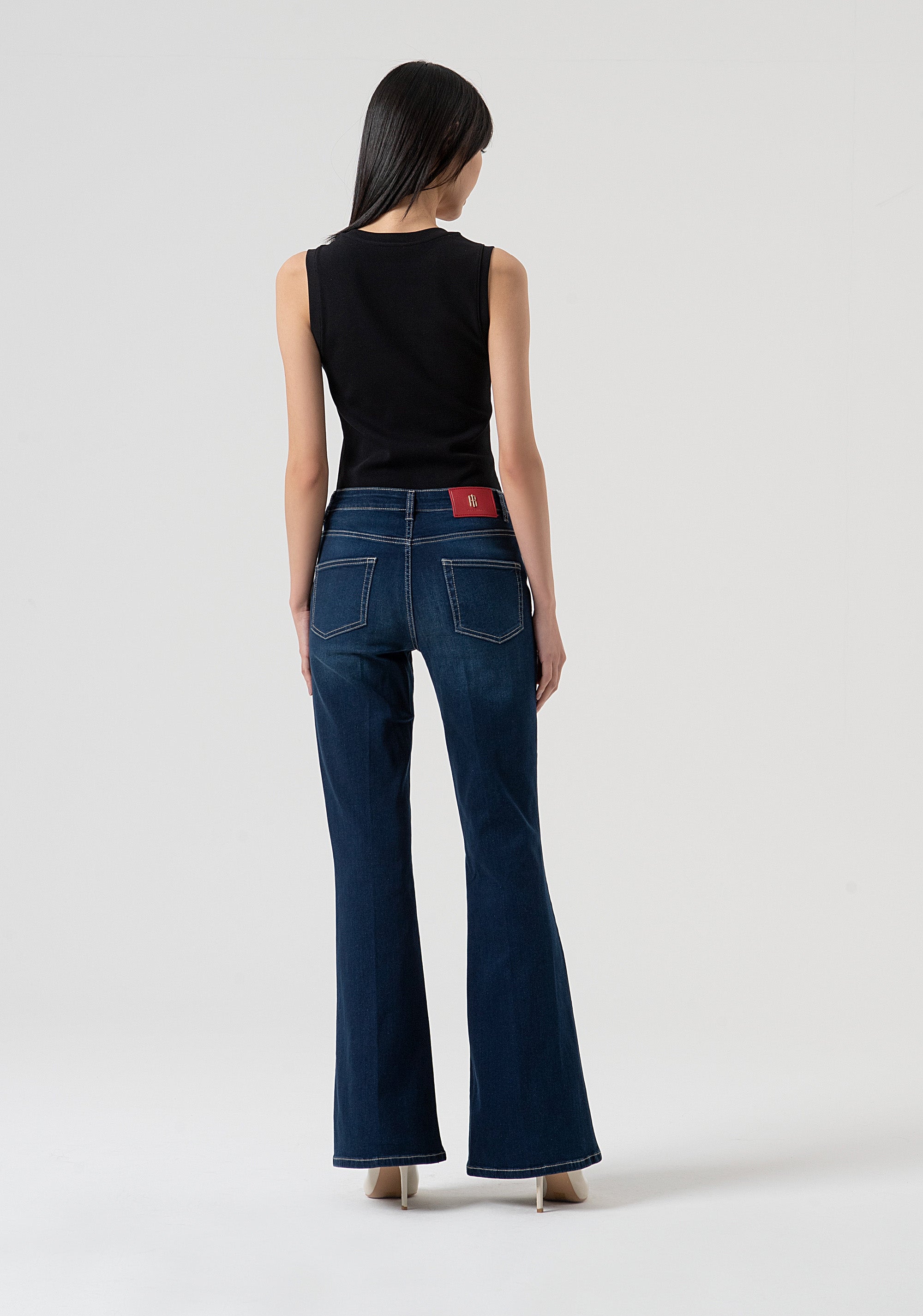 Jeans bootcut made in denim with middle wash Fracomina FP25WVA012D46093-117-4