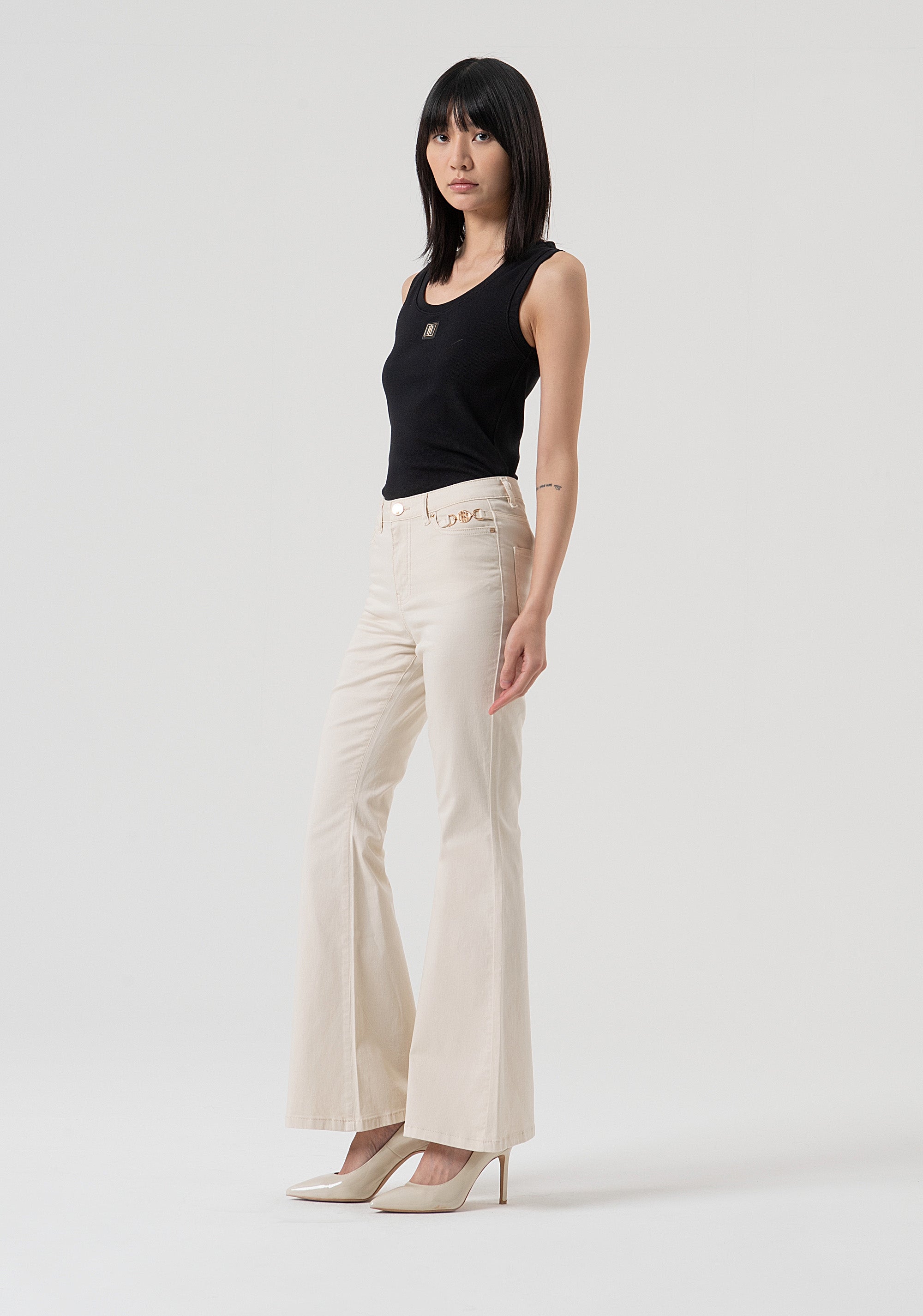 Jeans bootcut made in satin Fracomina FP25WVA012W72001-508-2