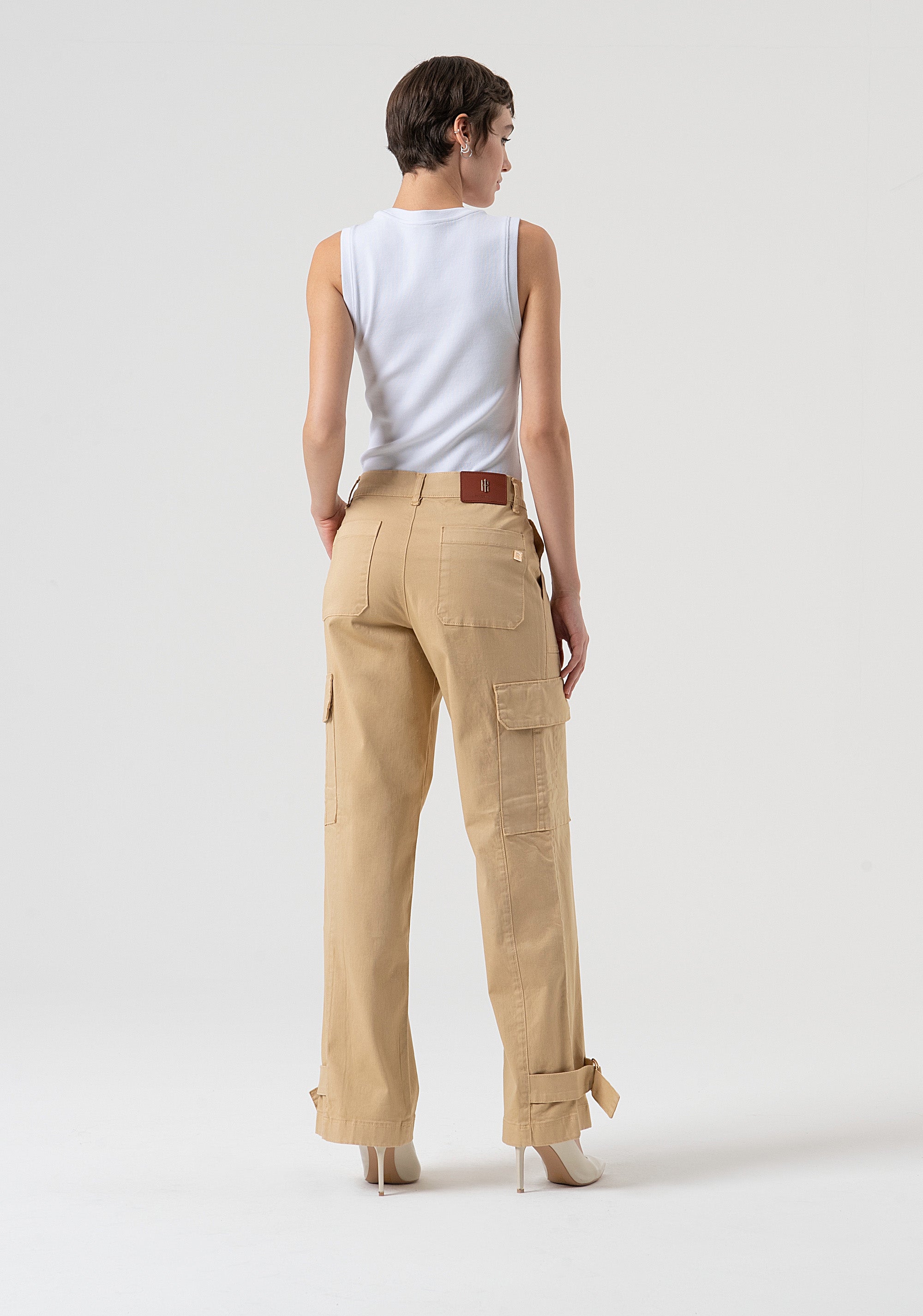 Cargo pant made in satin Fracomina FP25WVC004W72001-L20-4