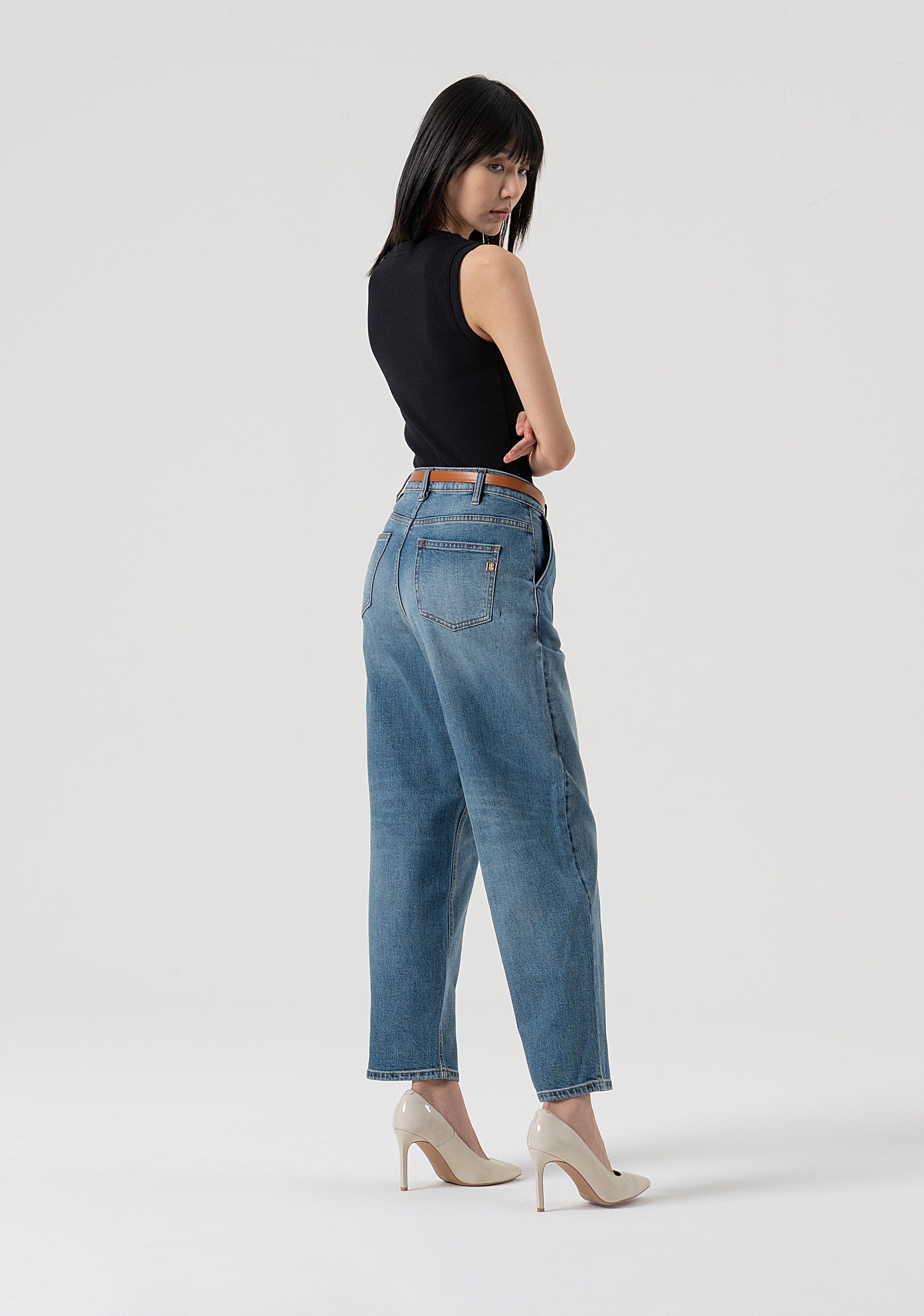 Jeans carrot made in denim with middle wash Fracomina FP25WVD014D45093-337-4