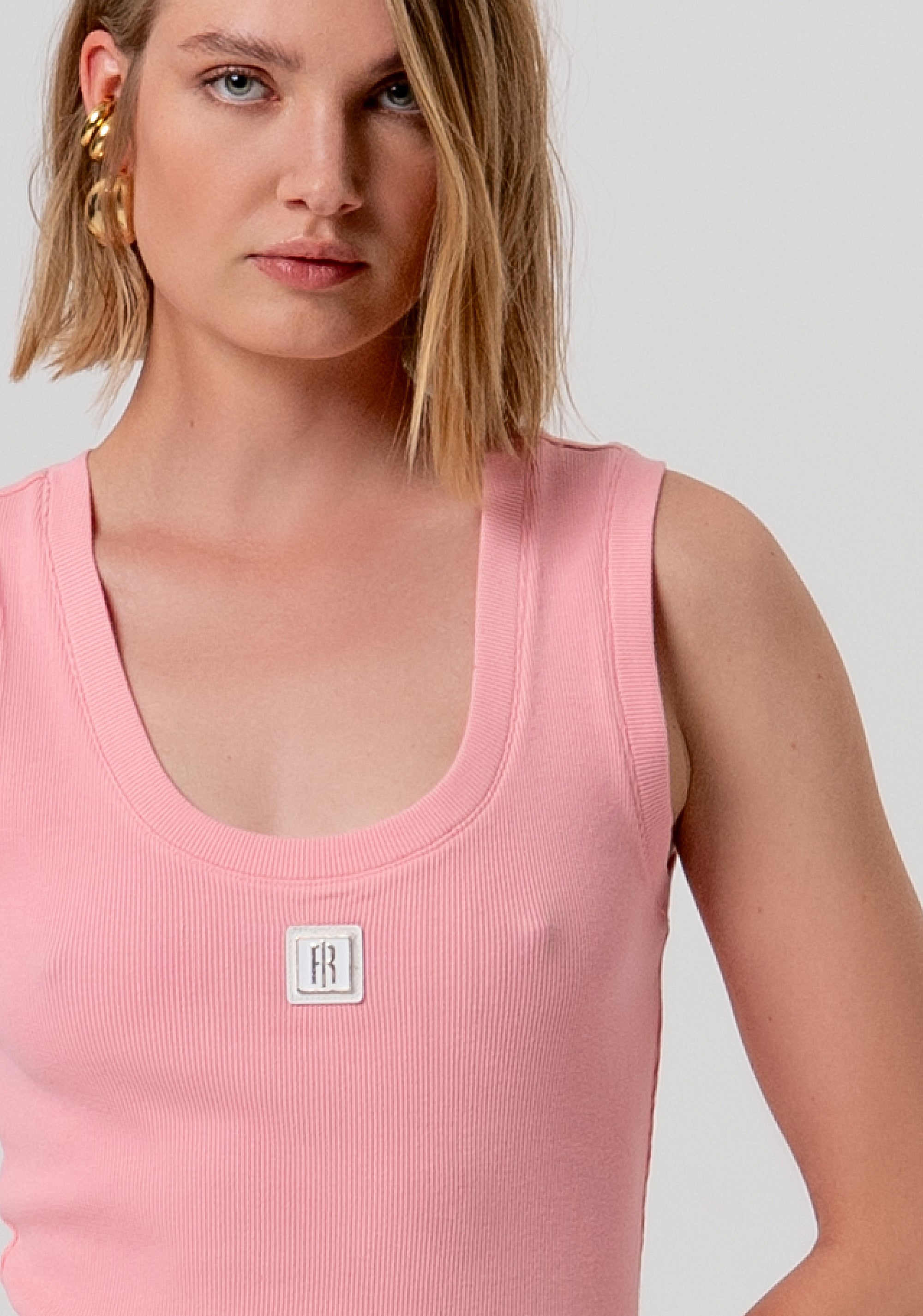 Tank top tight fit with ribs Fracomina FP26ST2001J40101-107-2