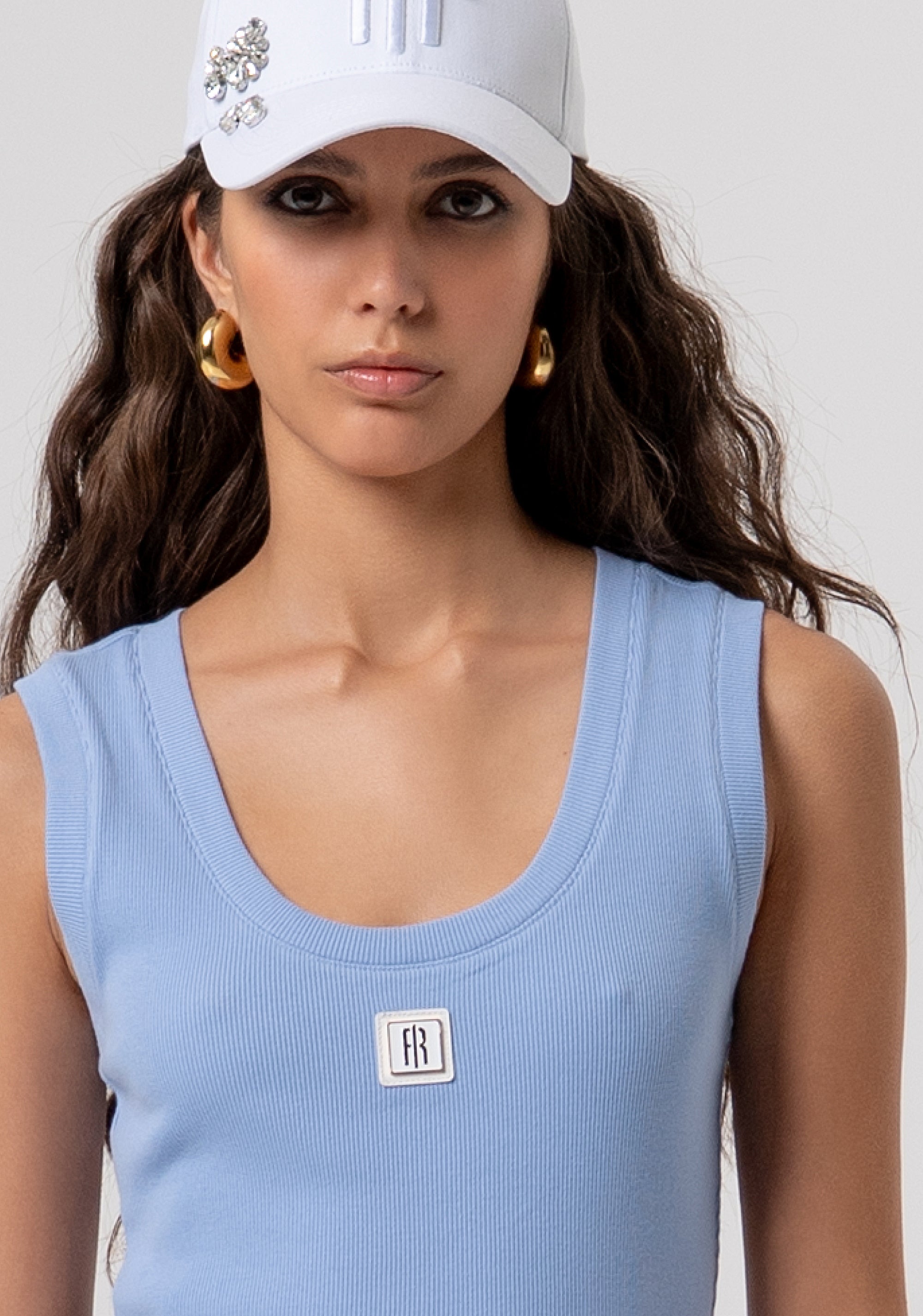 Tank top tight fit with ribs Fracomina FP26ST2001J40101-175-2